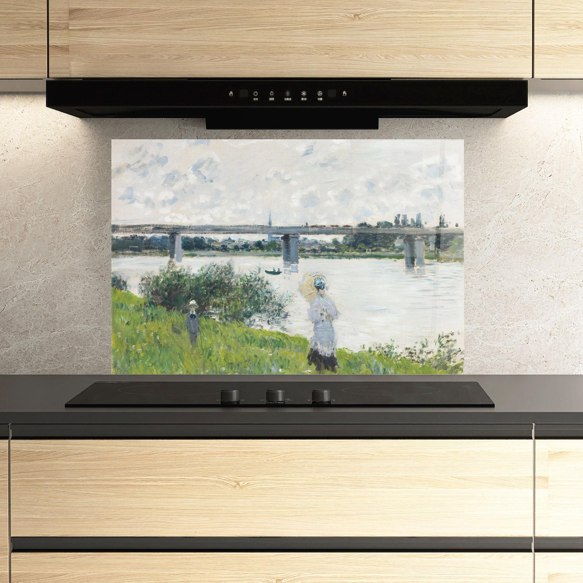 Стъклен панел за кухня Promenade Railroad Bridge mockup 3