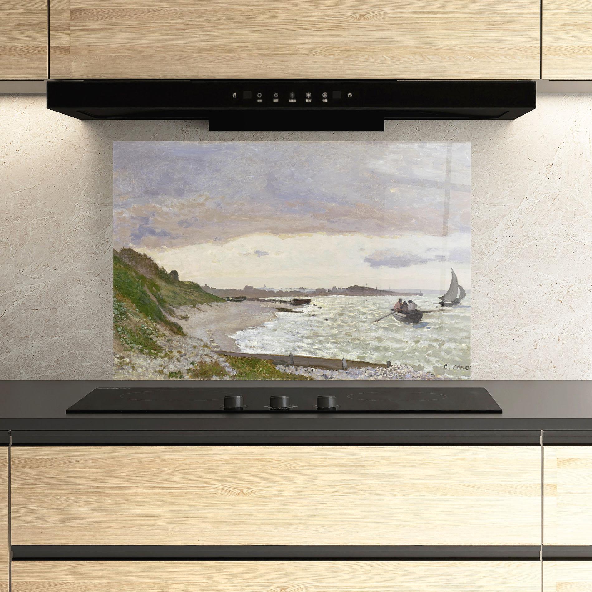 Стъклен панел за кухня Seashore At Sainte Adresse mockup 3