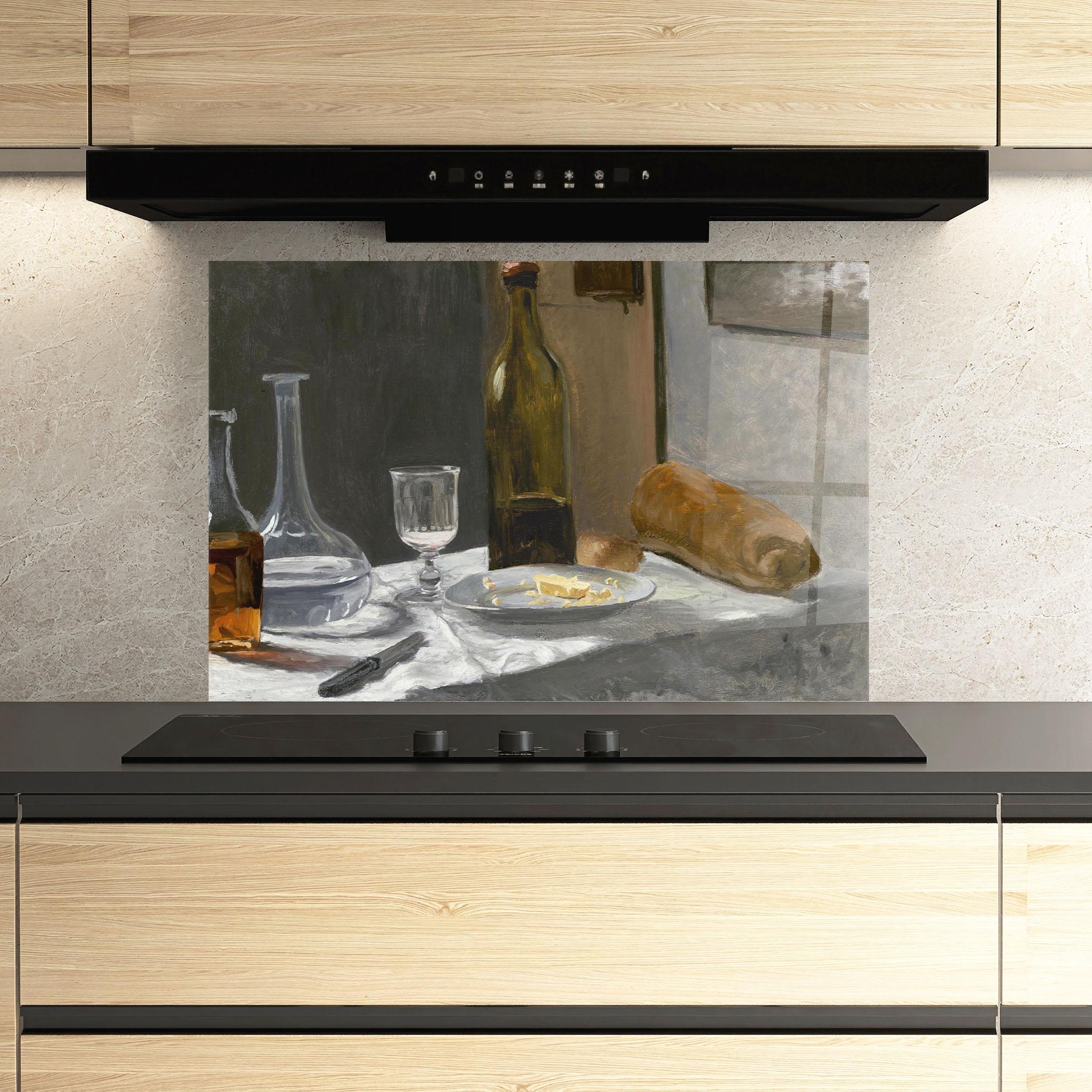 Стъклен панел за кухня Still Life With Bottle mockup 3