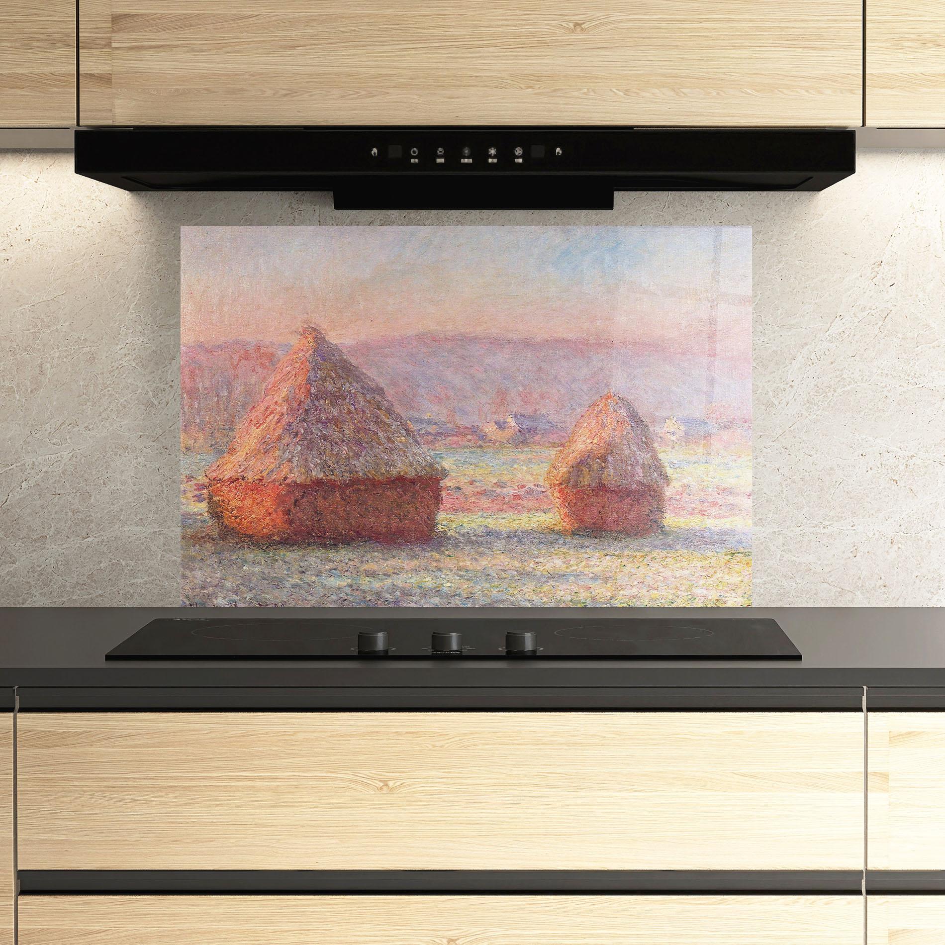 Стъклен панел за кухня White Frost mockup 3