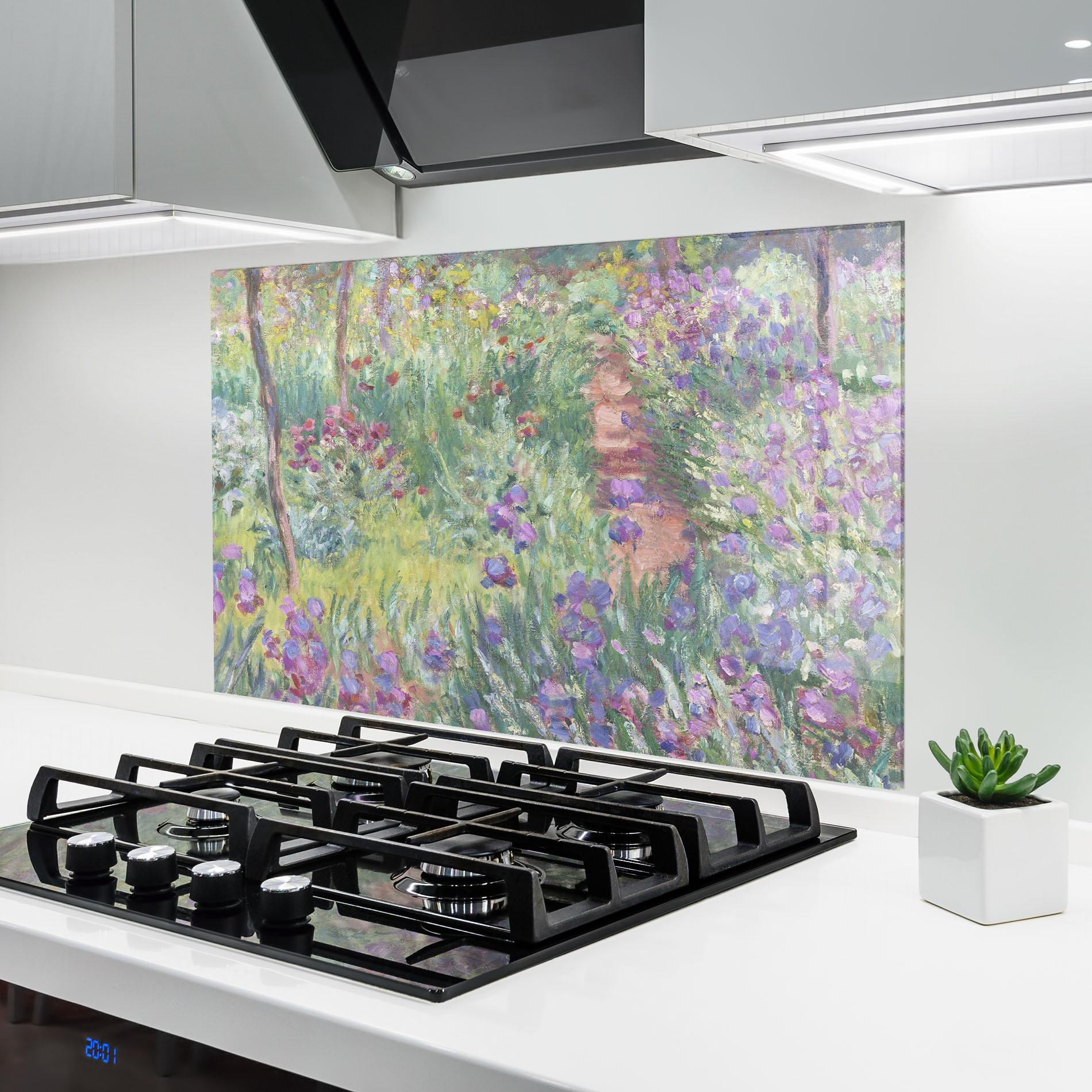 Стъклен панел за кухня Garden In Giverny mockup 6