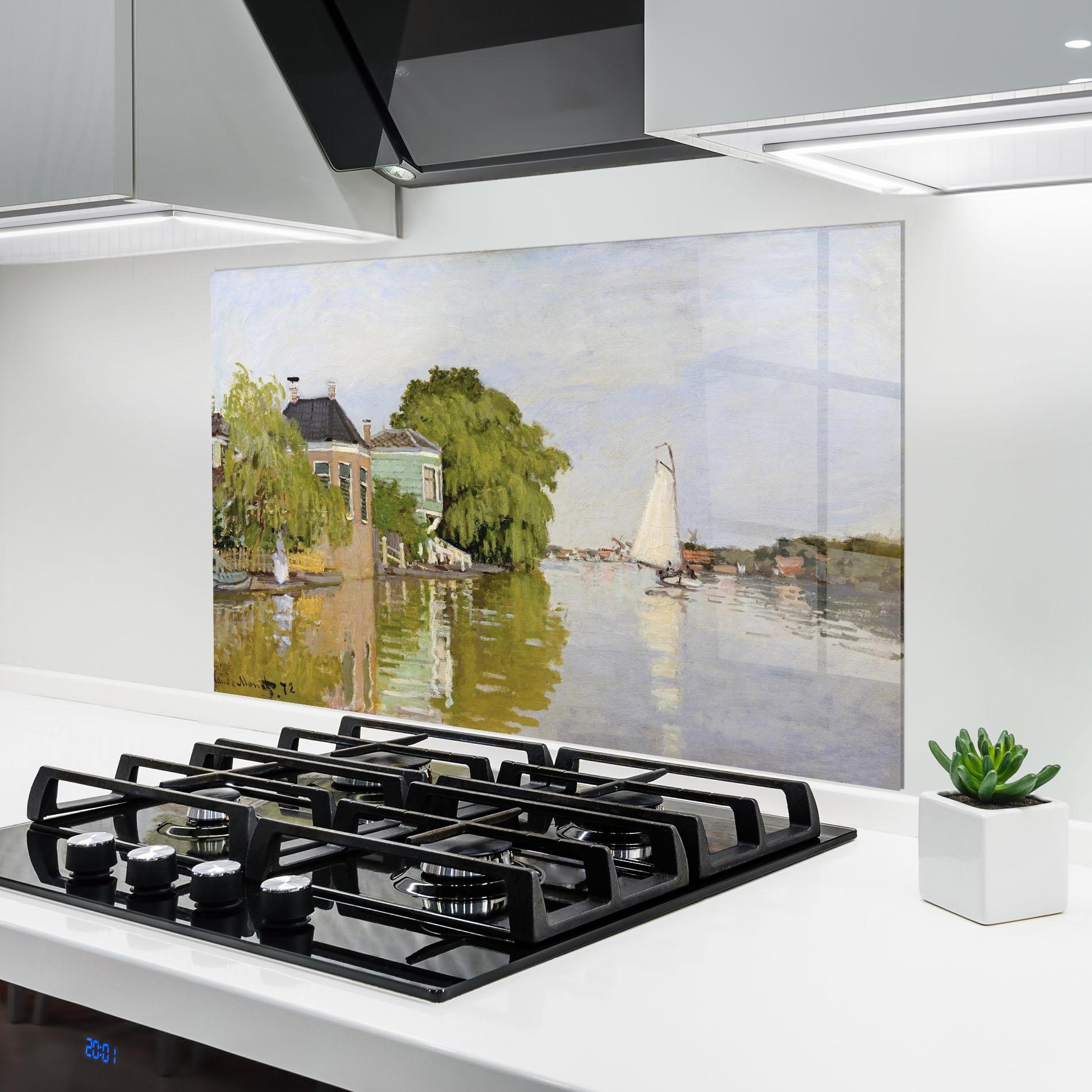 Стъклен панел за кухня Houses On The Achterzaan mockup 6