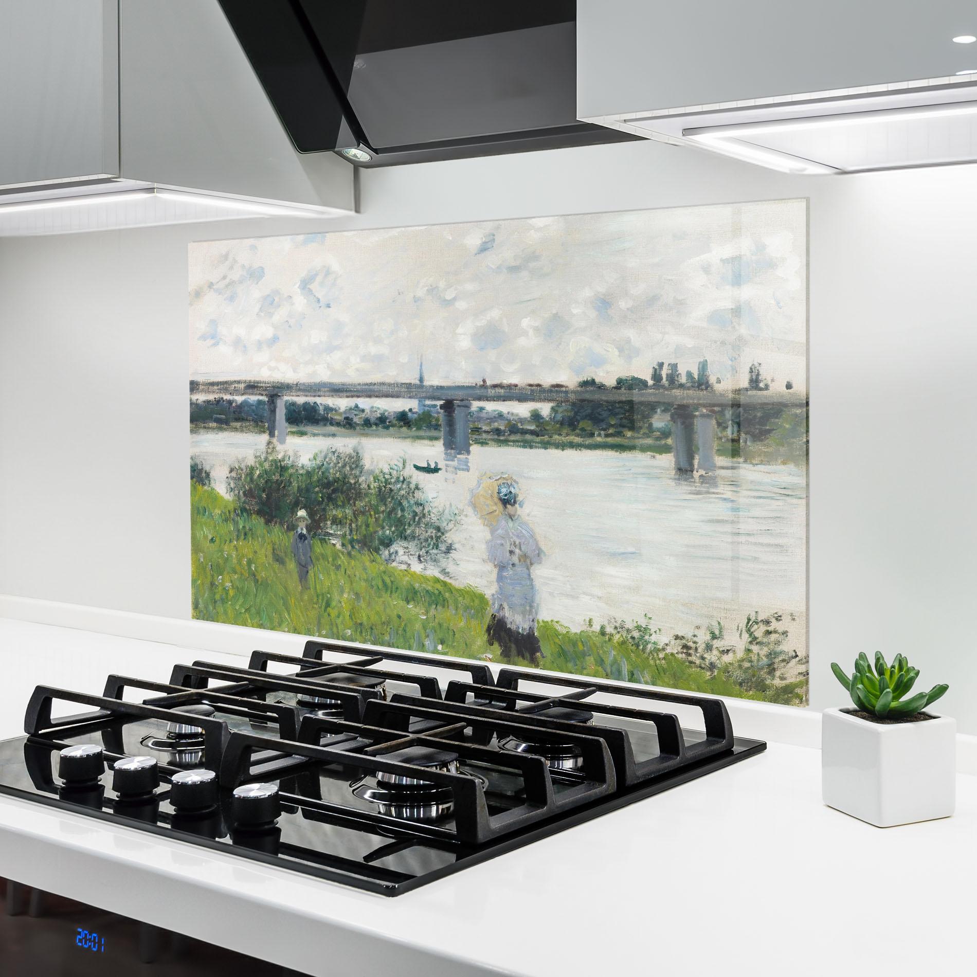 Стъклен панел за кухня Promenade Railroad Bridge mockup 6