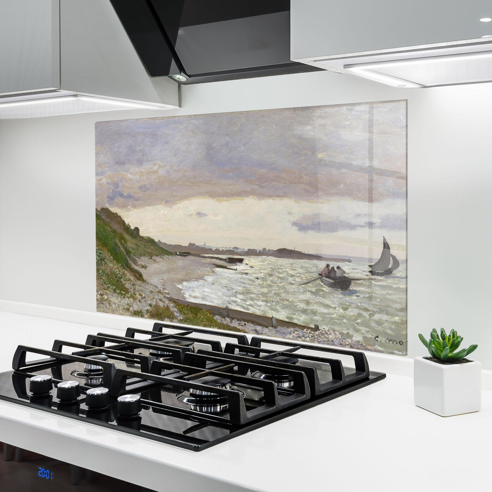 Стъклен панел за кухня Seashore At Sainte Adresse mockup 6