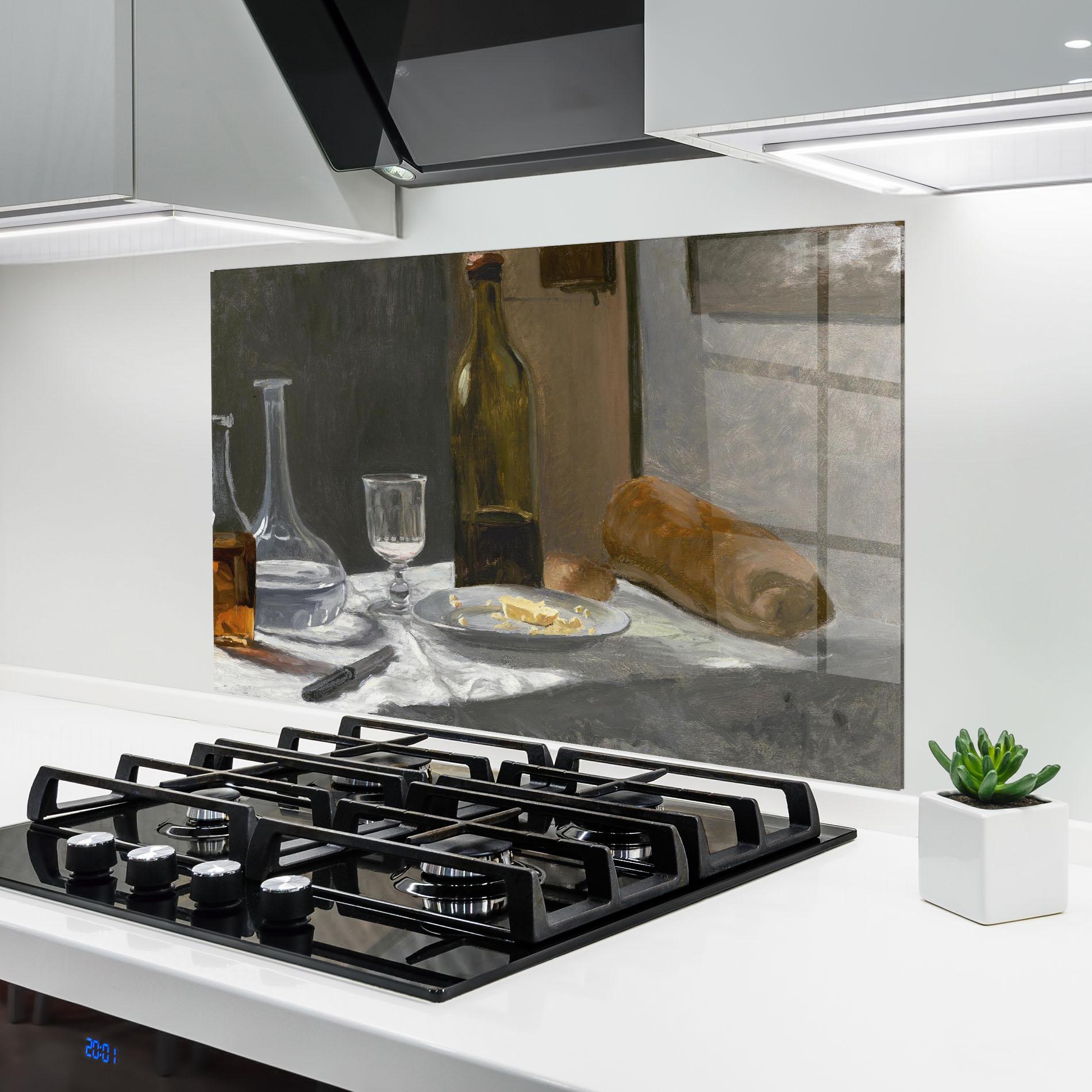 Стъклен панел за кухня Still Life With Bottle mockup 6