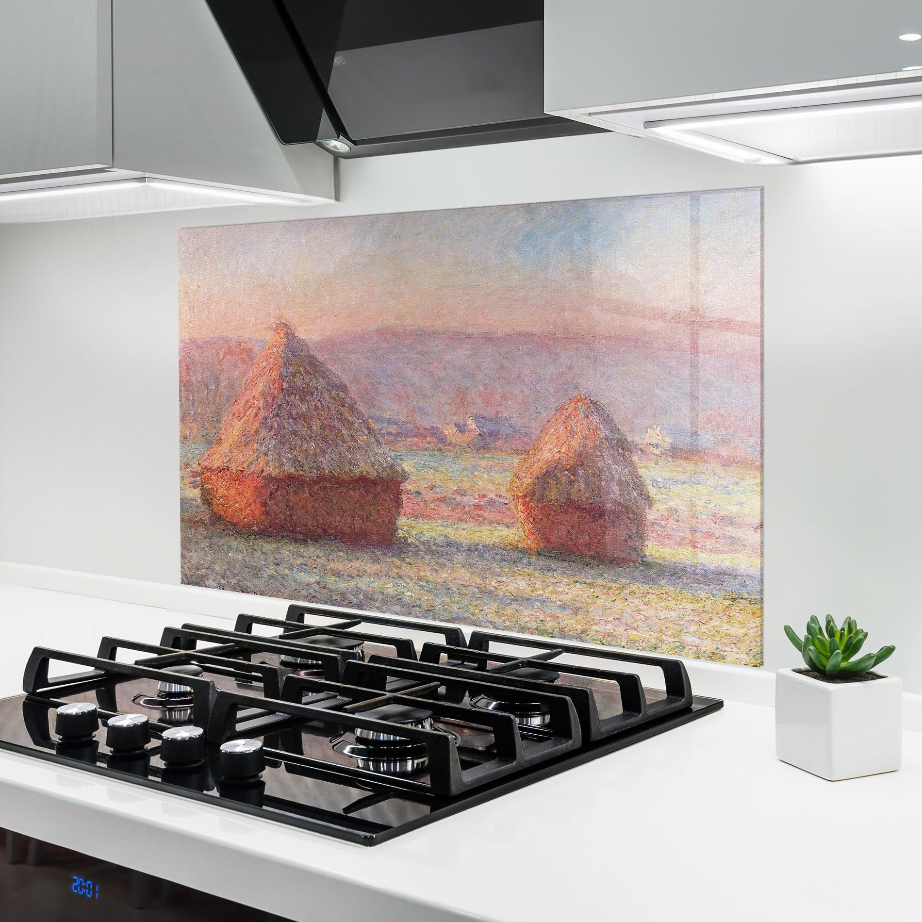 Стъклен панел за кухня White Frost mockup 6