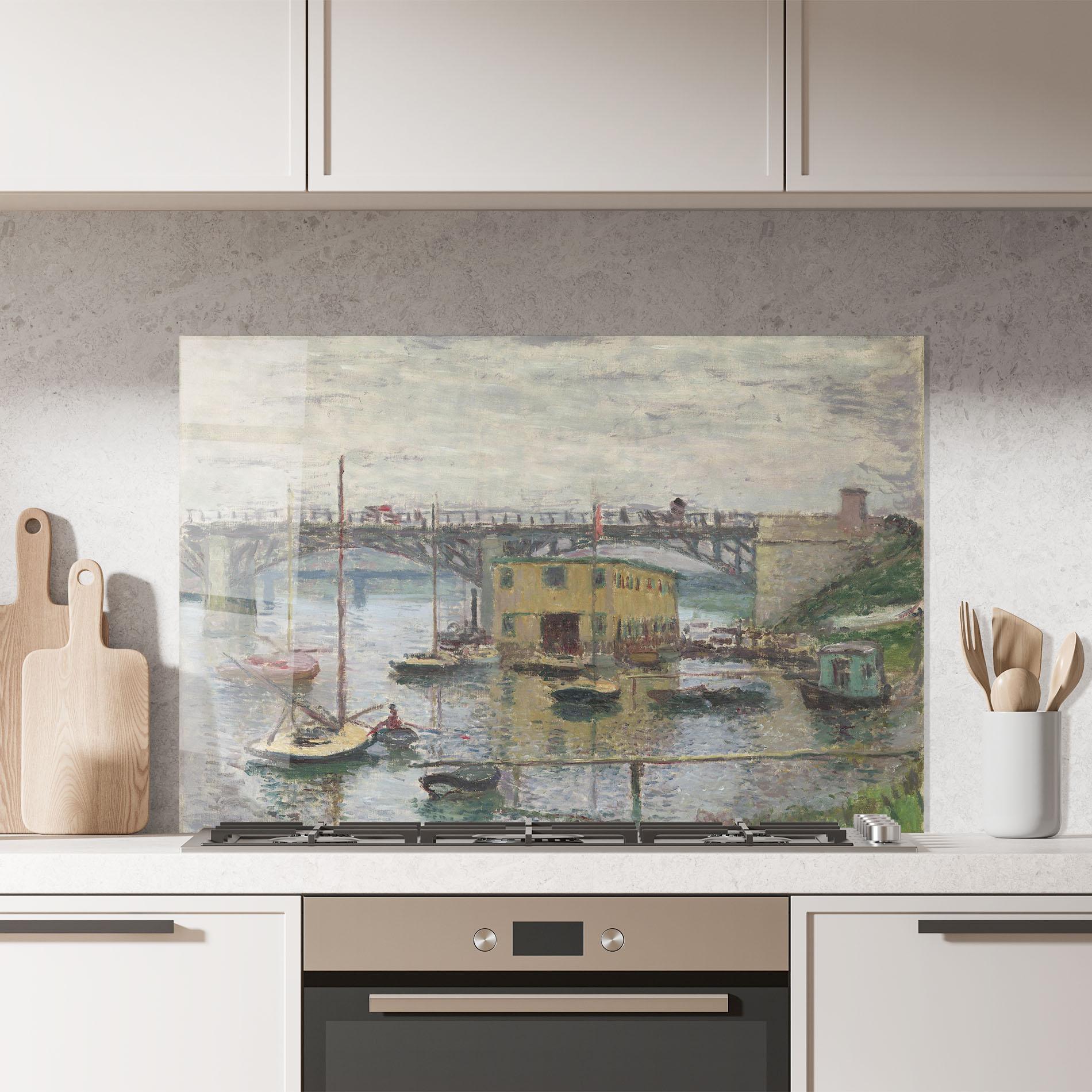 Стъклен панел за кухня Bridge At Argenteuil Monet mockup 7