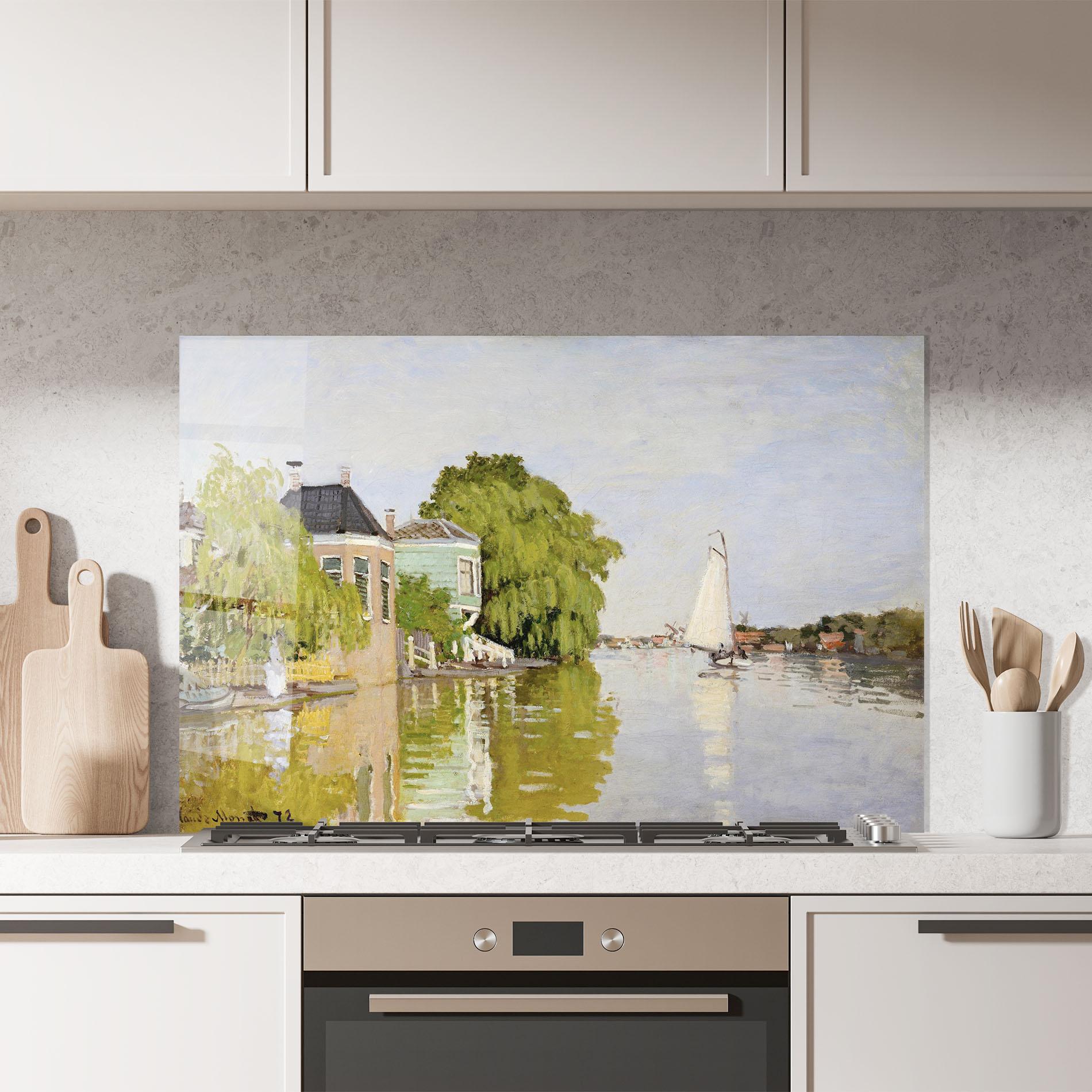 Стъклен панел за кухня Houses On The Achterzaan mockup 7