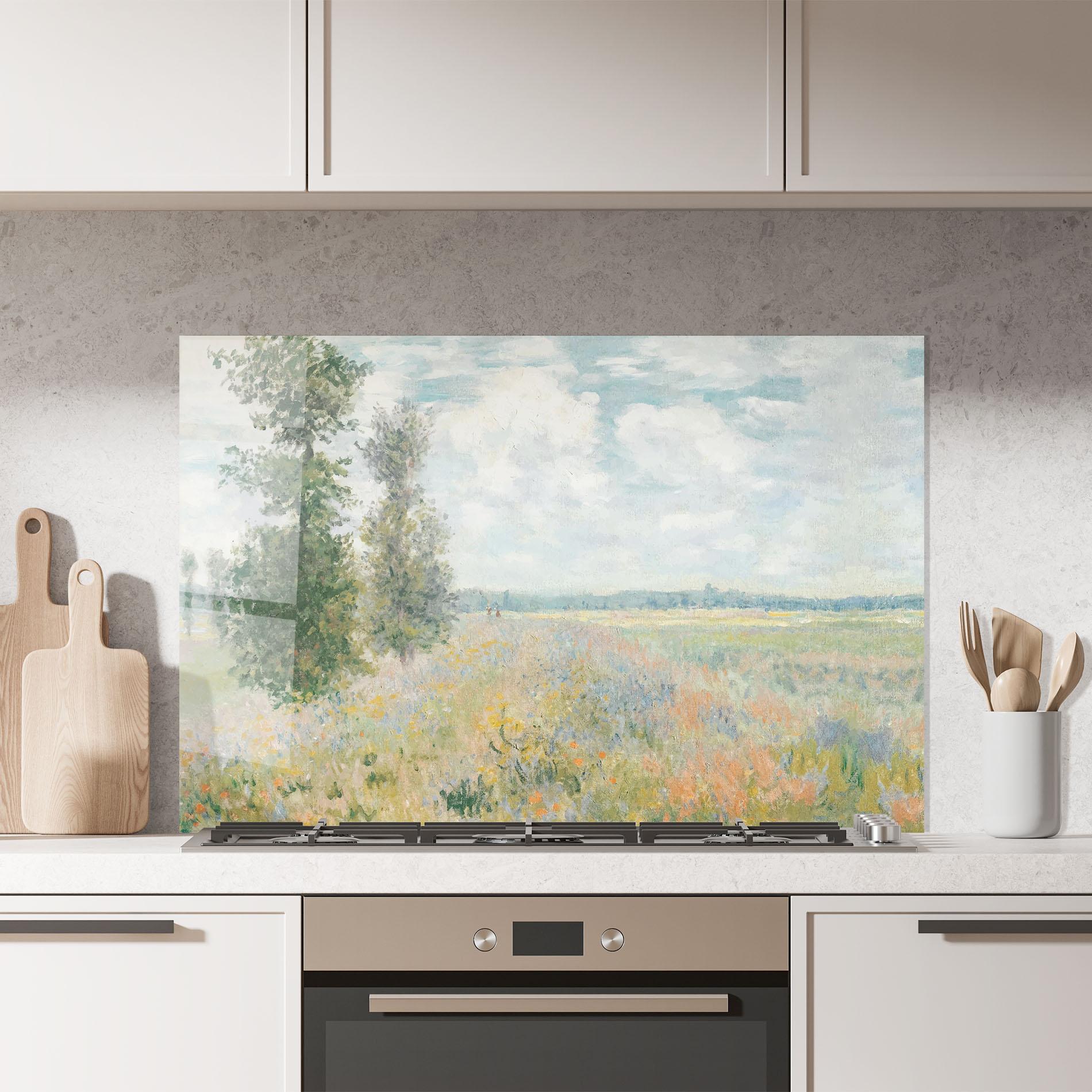 Стъклен панел за кухня Monet's Landscape Background mockup 7