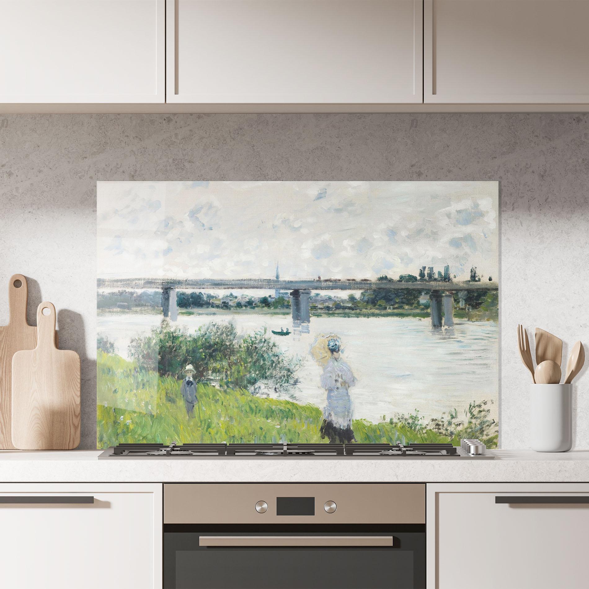 Стъклен панел за кухня Promenade Railroad Bridge mockup 7