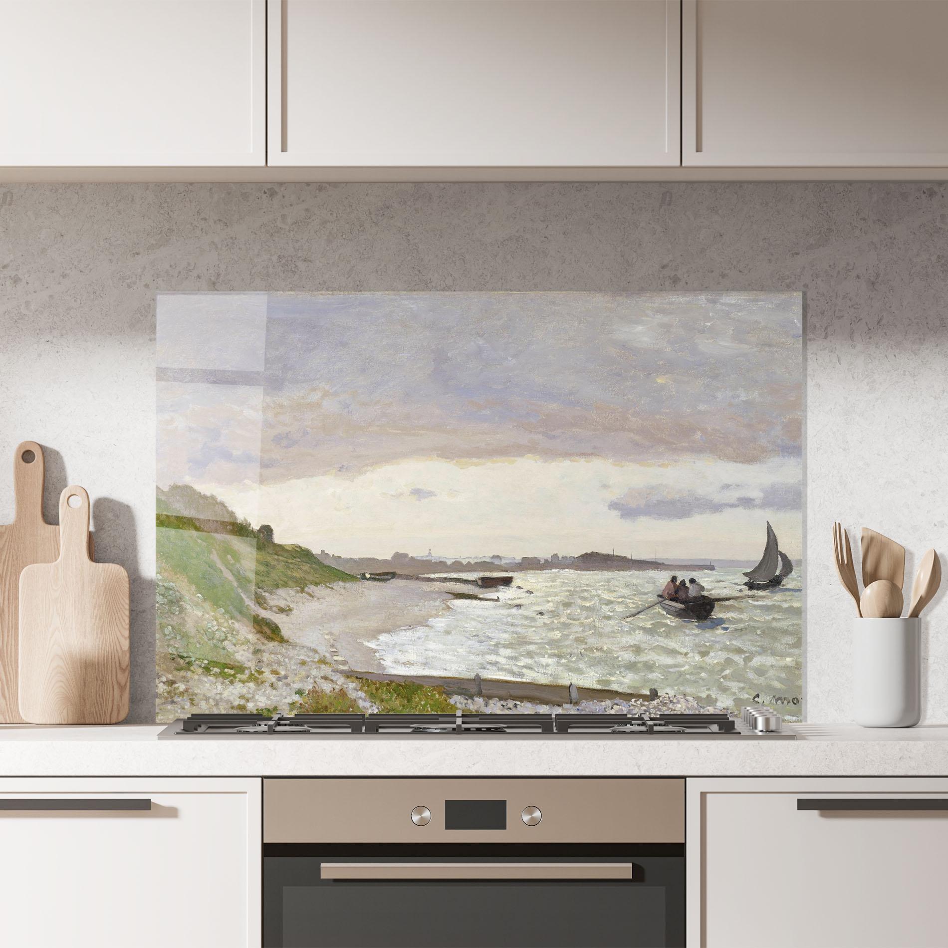 Стъклен панел за кухня Seashore At Sainte Adresse mockup 7