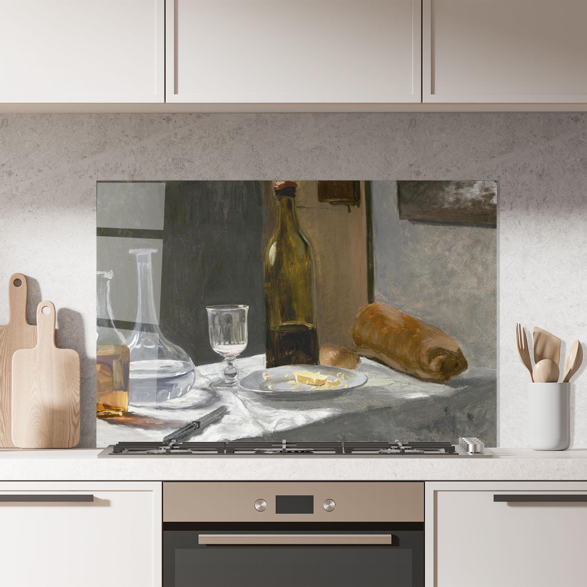 Стъклен панел за кухня Still Life With Bottle mockup 7