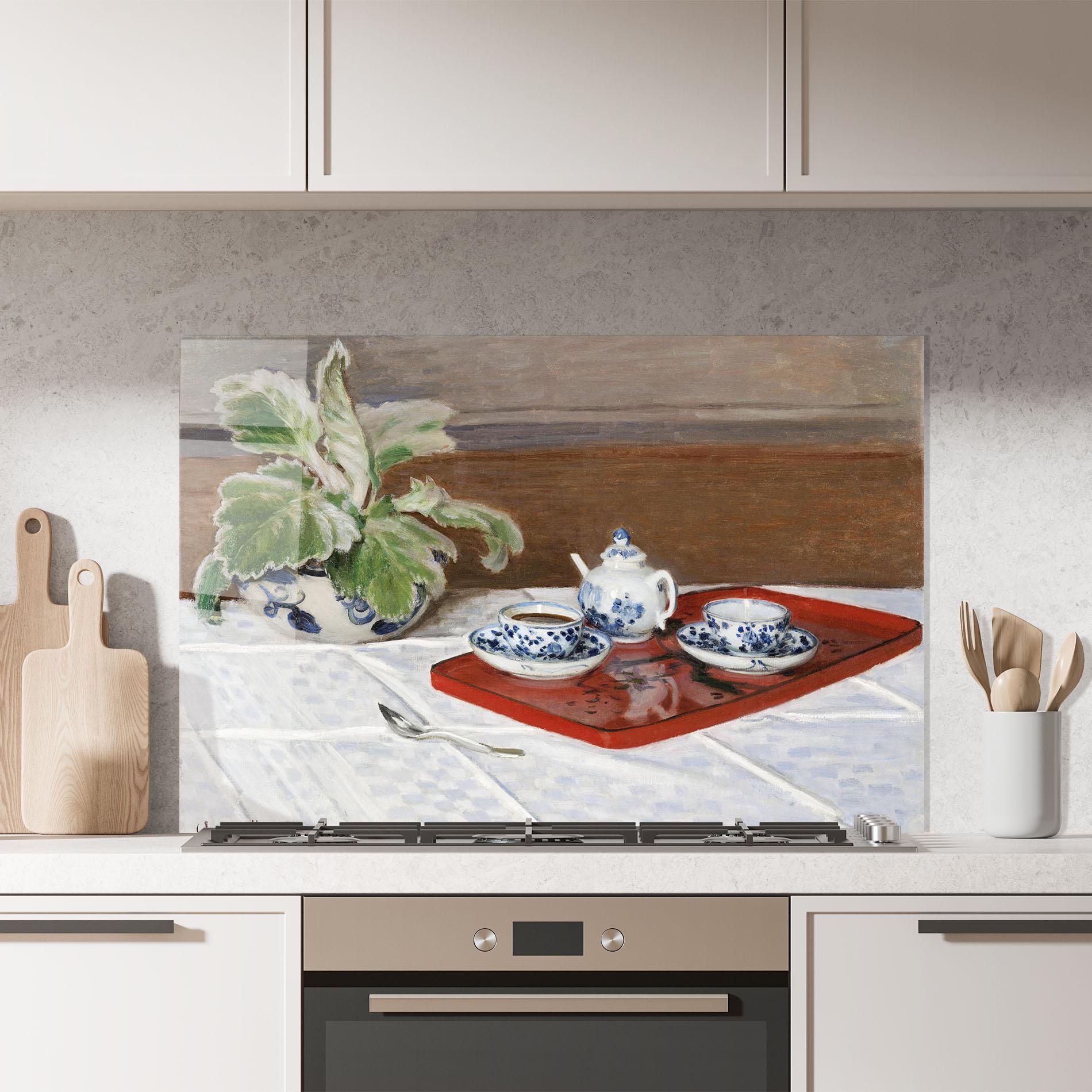 Стъклен панел за кухня Tea Service mockup 7