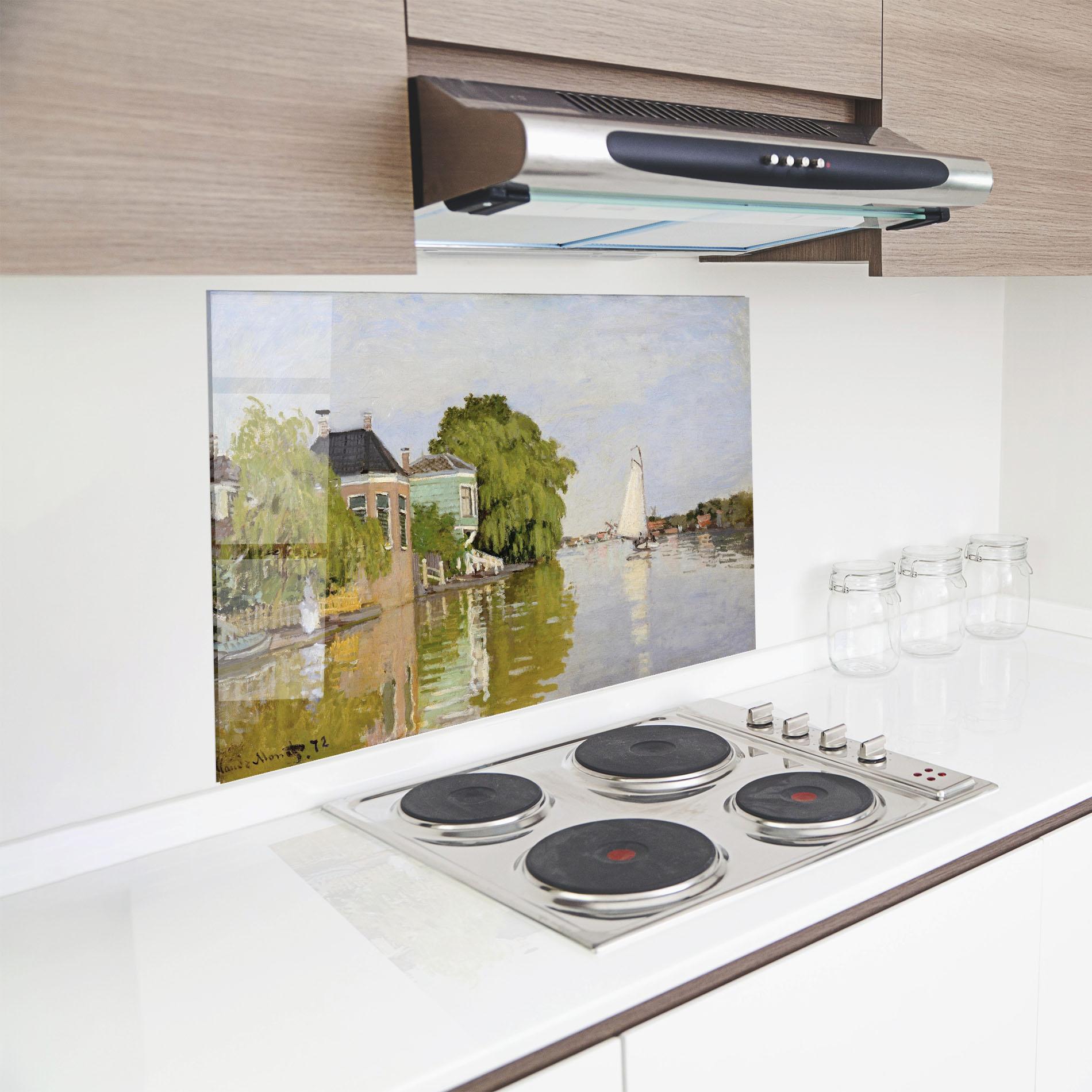 Стъклен панел за кухня Houses On The Achterzaan mockup 8