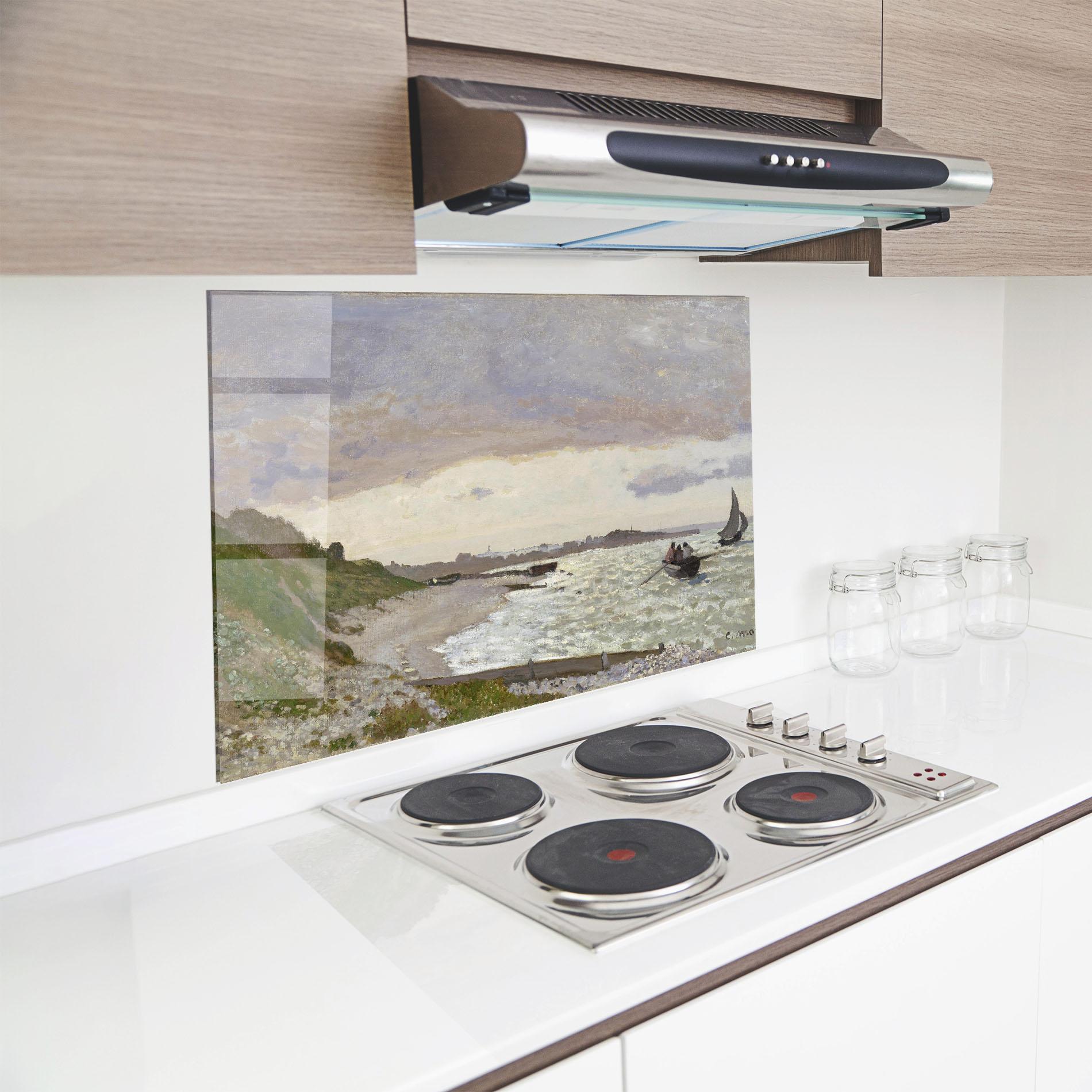 Стъклен панел за кухня Seashore At Sainte Adresse mockup 8