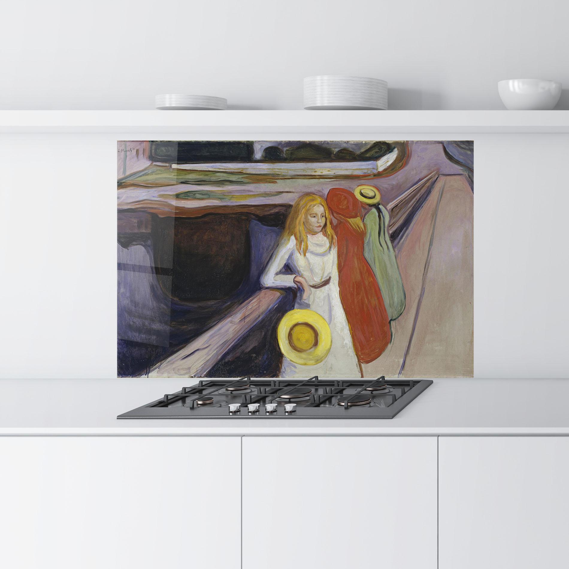 Стъклен панел за кухня Bridge Girls mockup 9