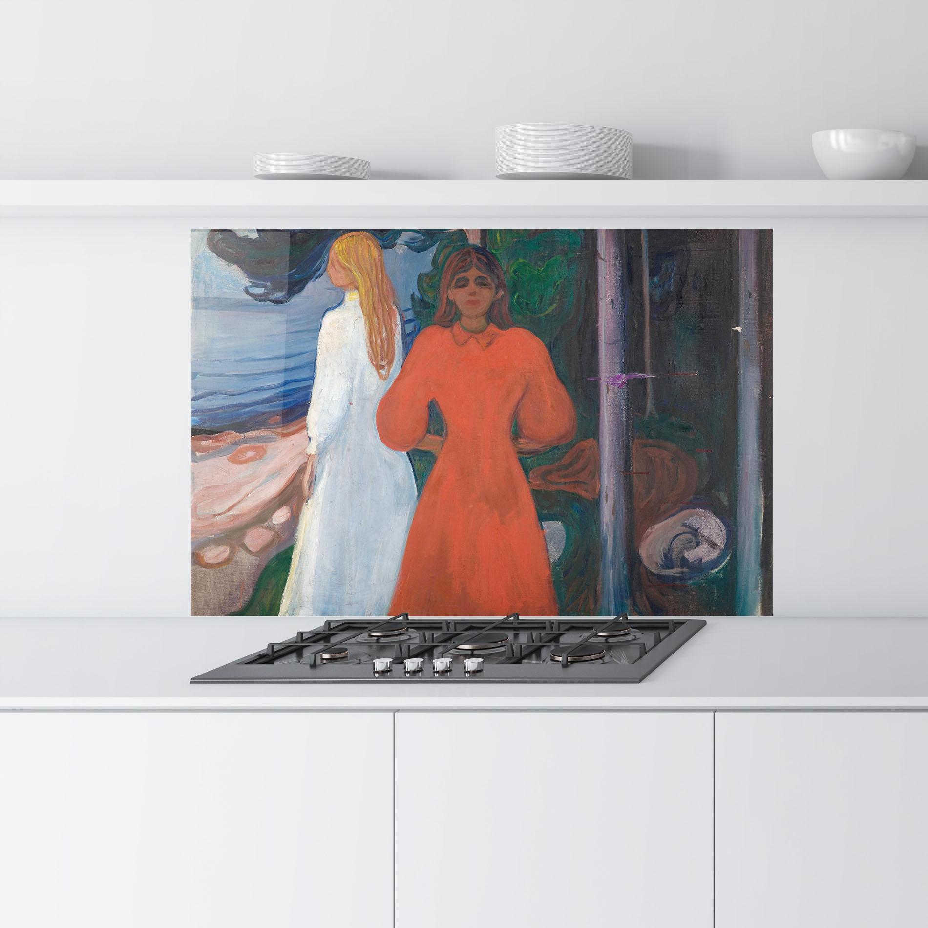 Стъклен панел за кухня Red And White mockup 9