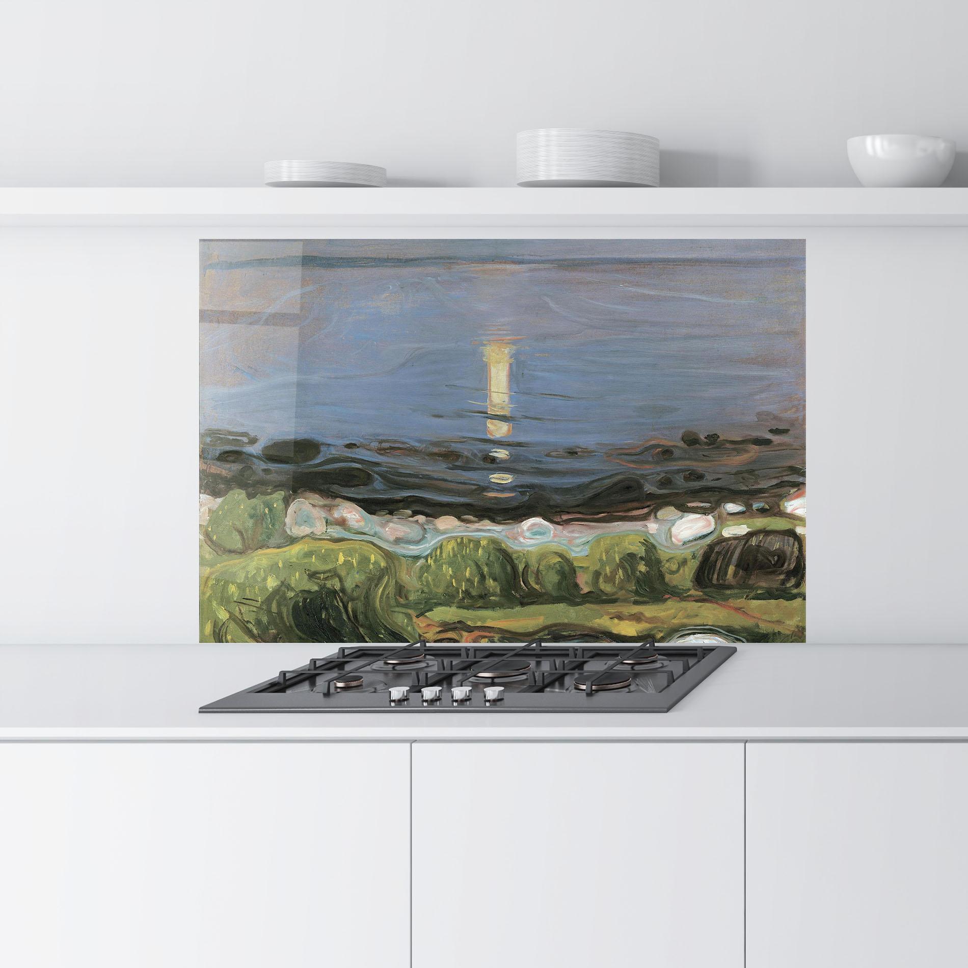 Стъклен панел за кухня Summer Night Beach mockup 9