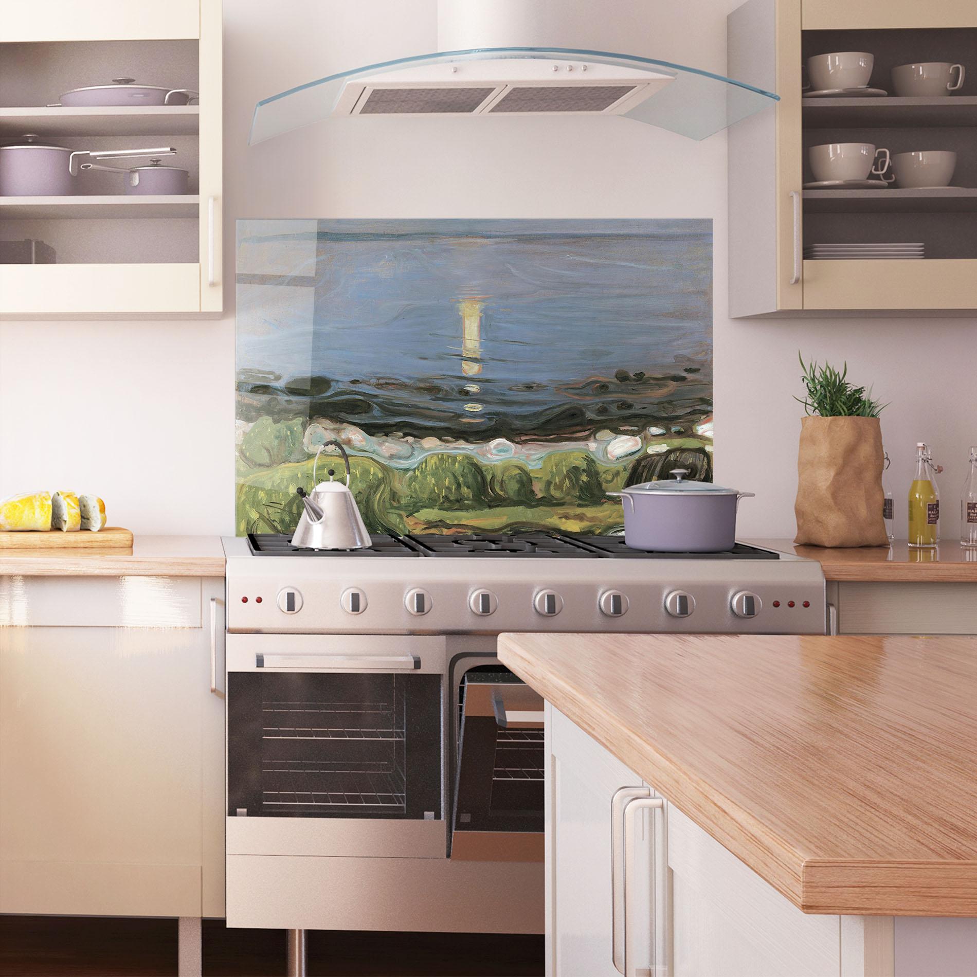 Стъклен панел за кухня Summer Night Beach mockup 1