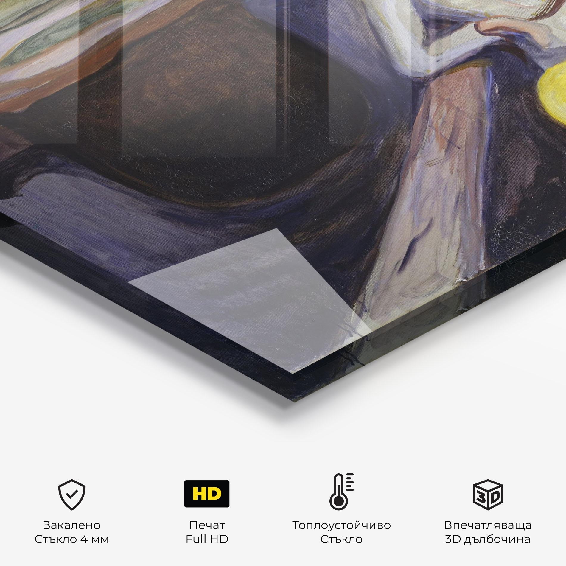 Стъклен панел за кухня Bridge Girls mockup 2