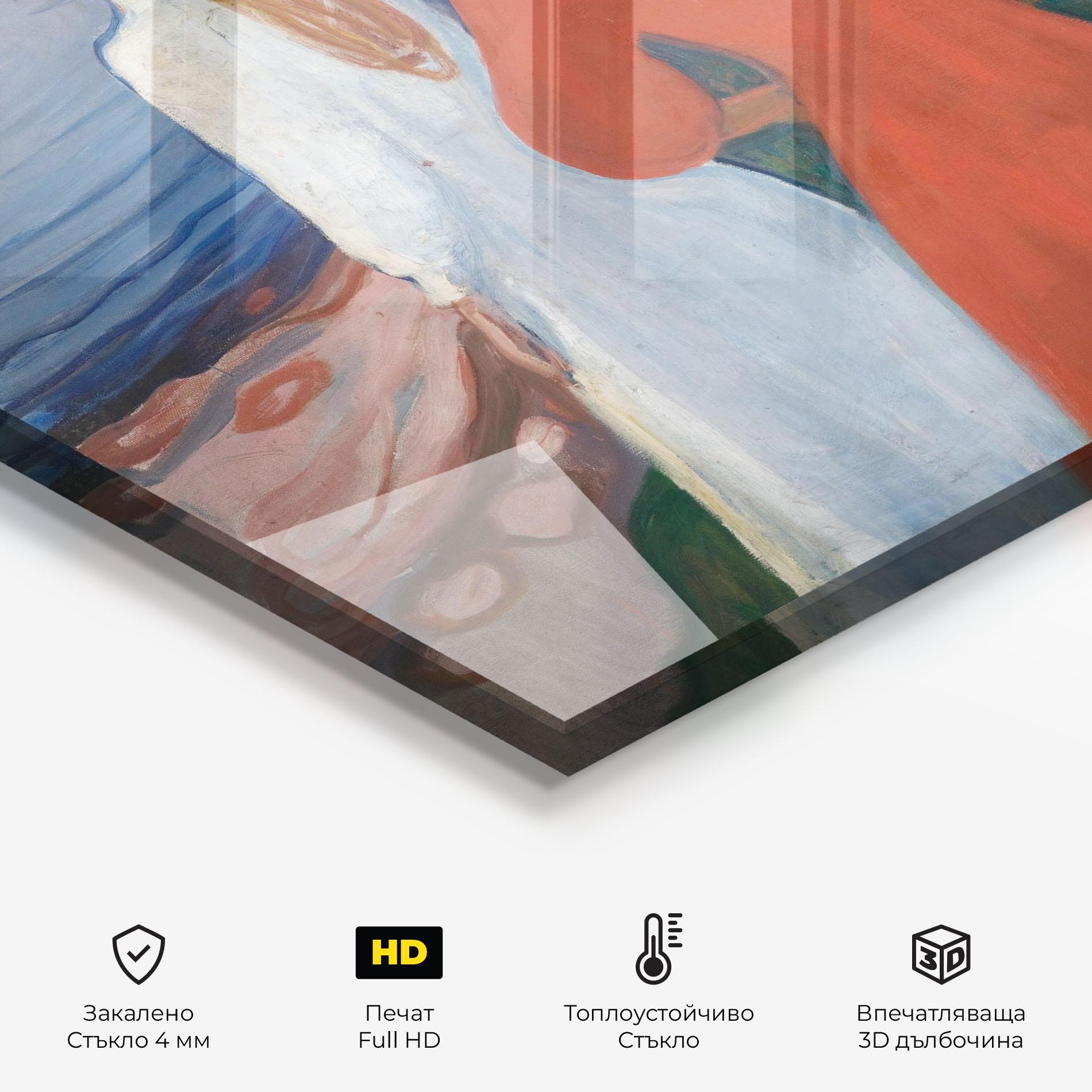 Стъклен панел за кухня Red And White mockup 2