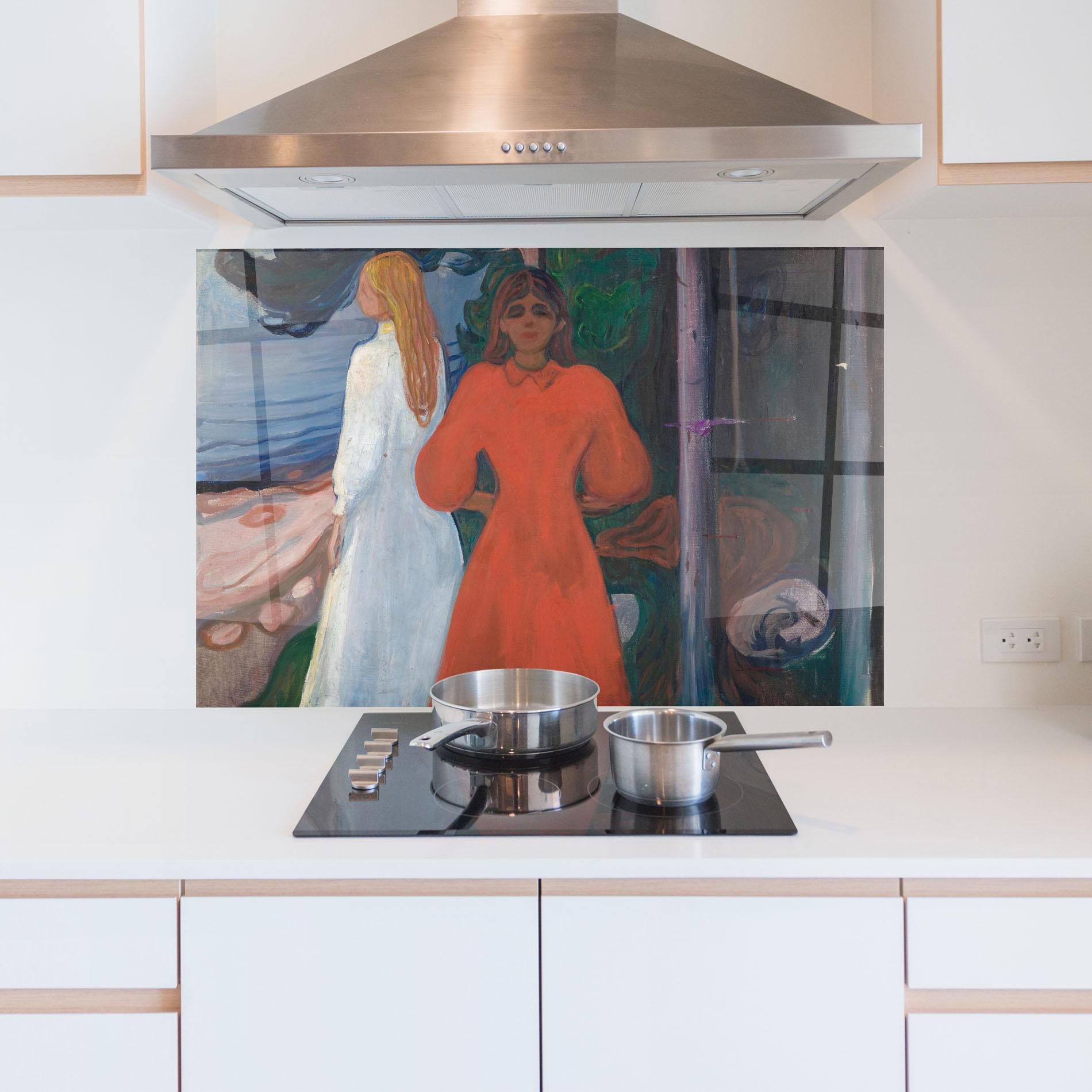 Стъклен панел за кухня Red And White mockup 5