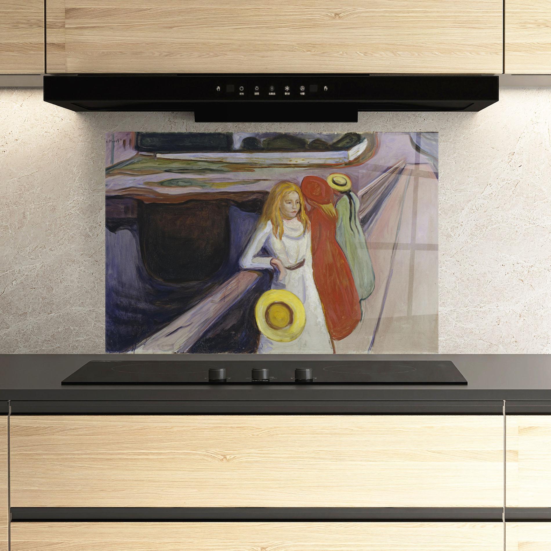 Стъклен панел за кухня Bridge Girls mockup 3