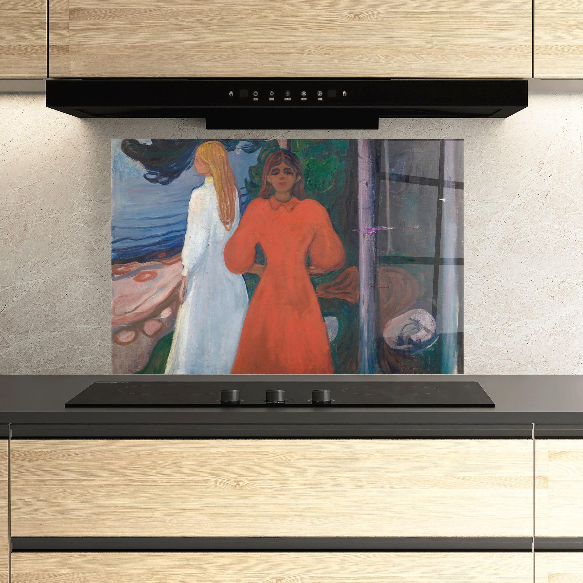 Стъклен панел за кухня Red And White mockup 3