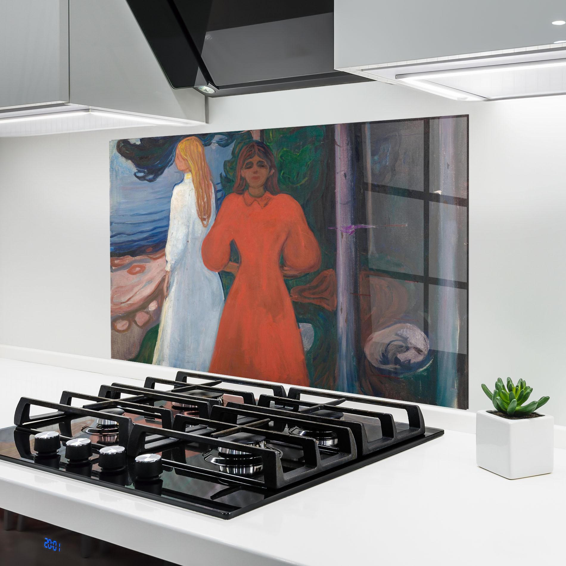 Стъклен панел за кухня Red And White mockup 6