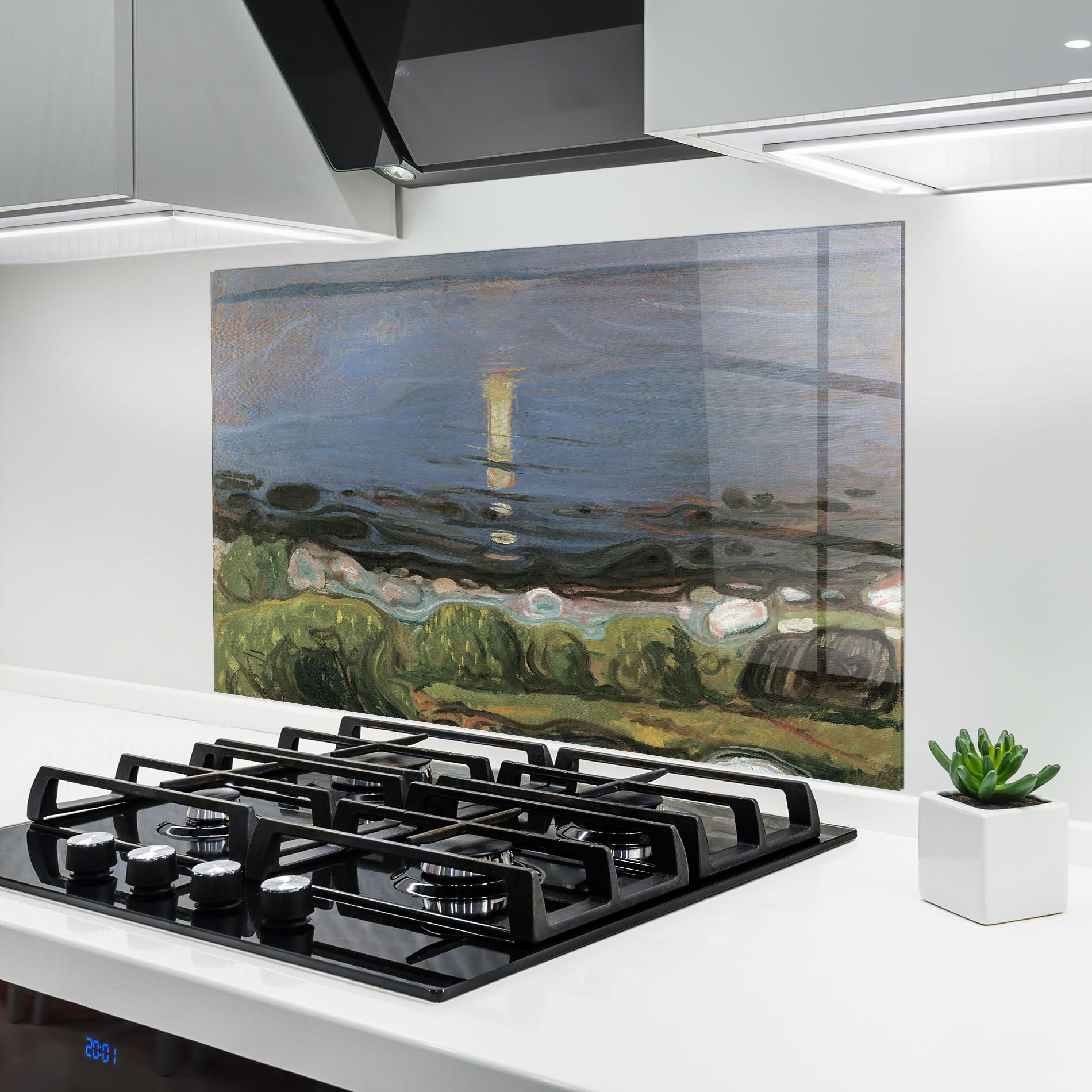 Стъклен панел за кухня Summer Night Beach mockup 6