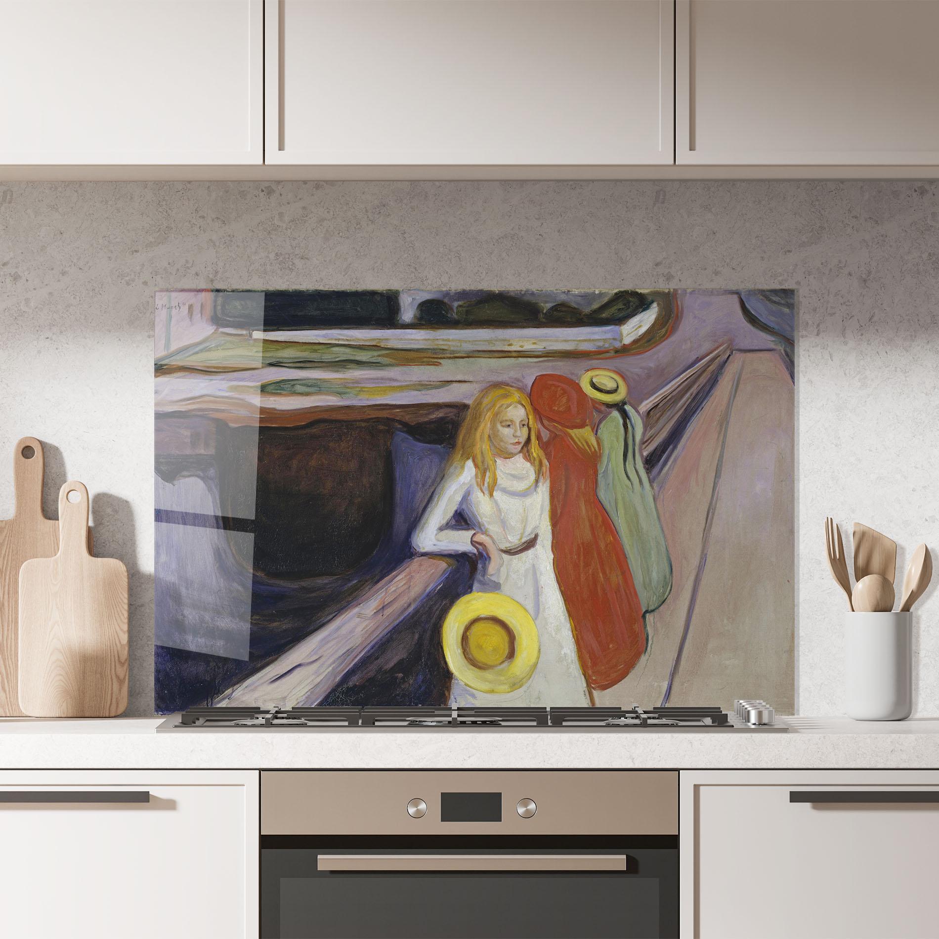 Стъклен панел за кухня Bridge Girls mockup 7