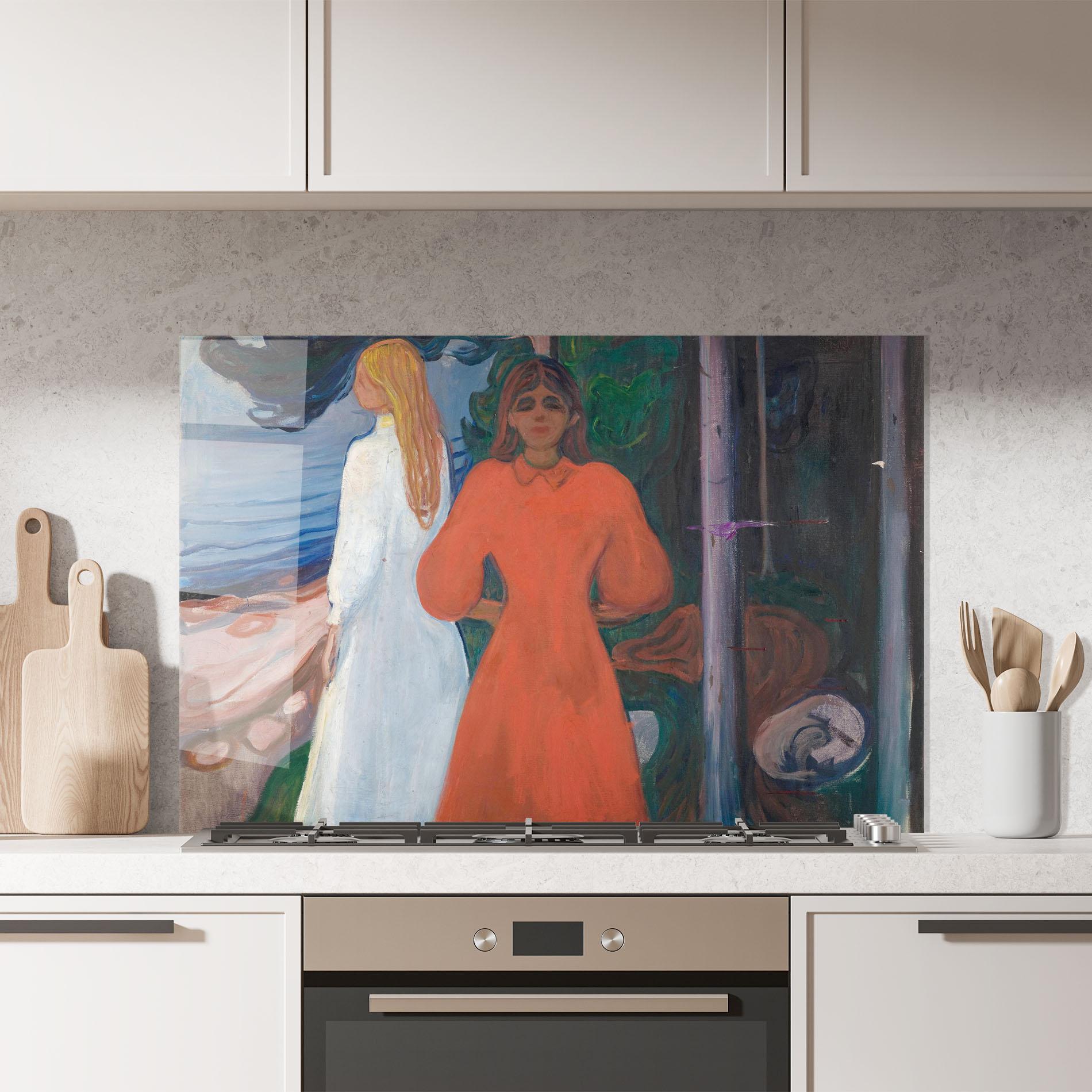 Стъклен панел за кухня Red And White mockup 7