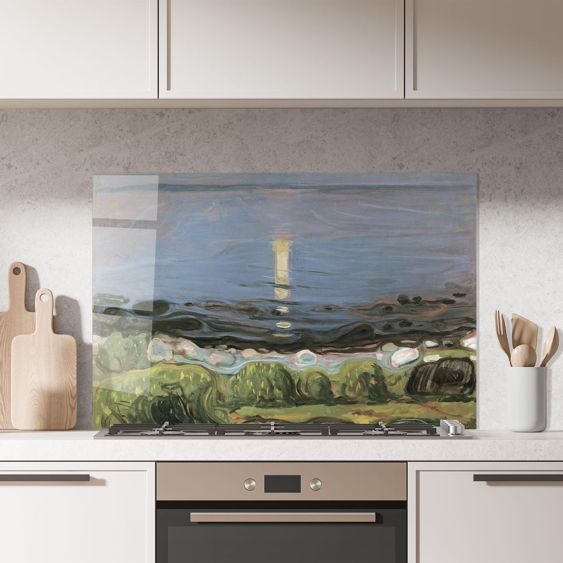 Стъклен панел за кухня Summer Night Beach mockup 7