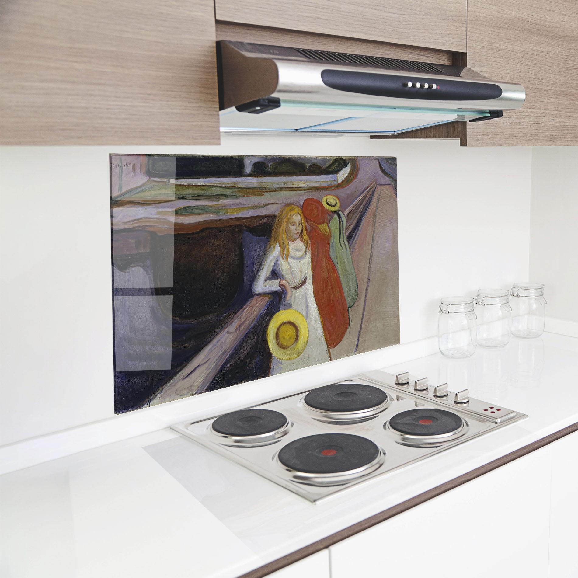 Стъклен панел за кухня Bridge Girls mockup 8