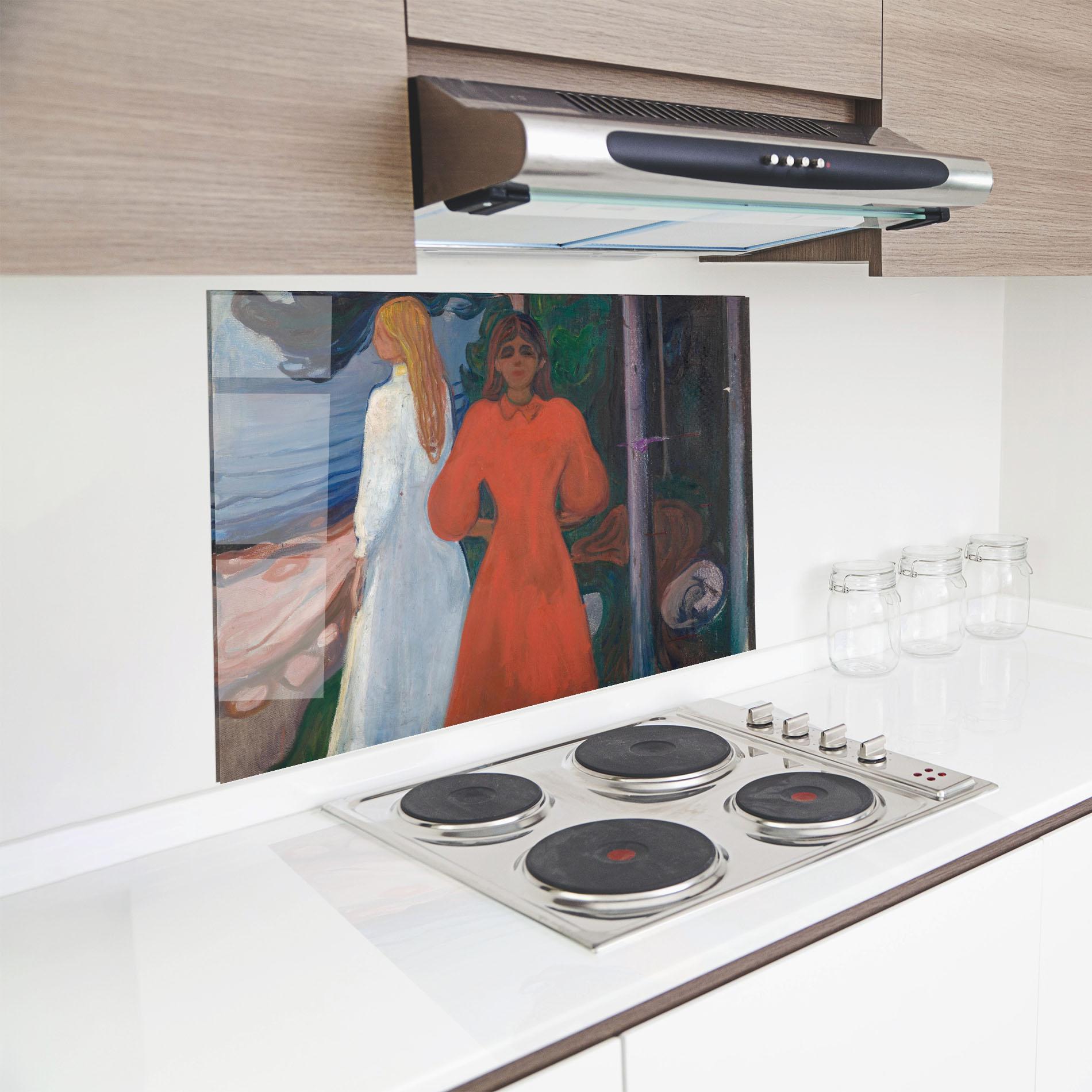 Стъклен панел за кухня Red And White mockup 8