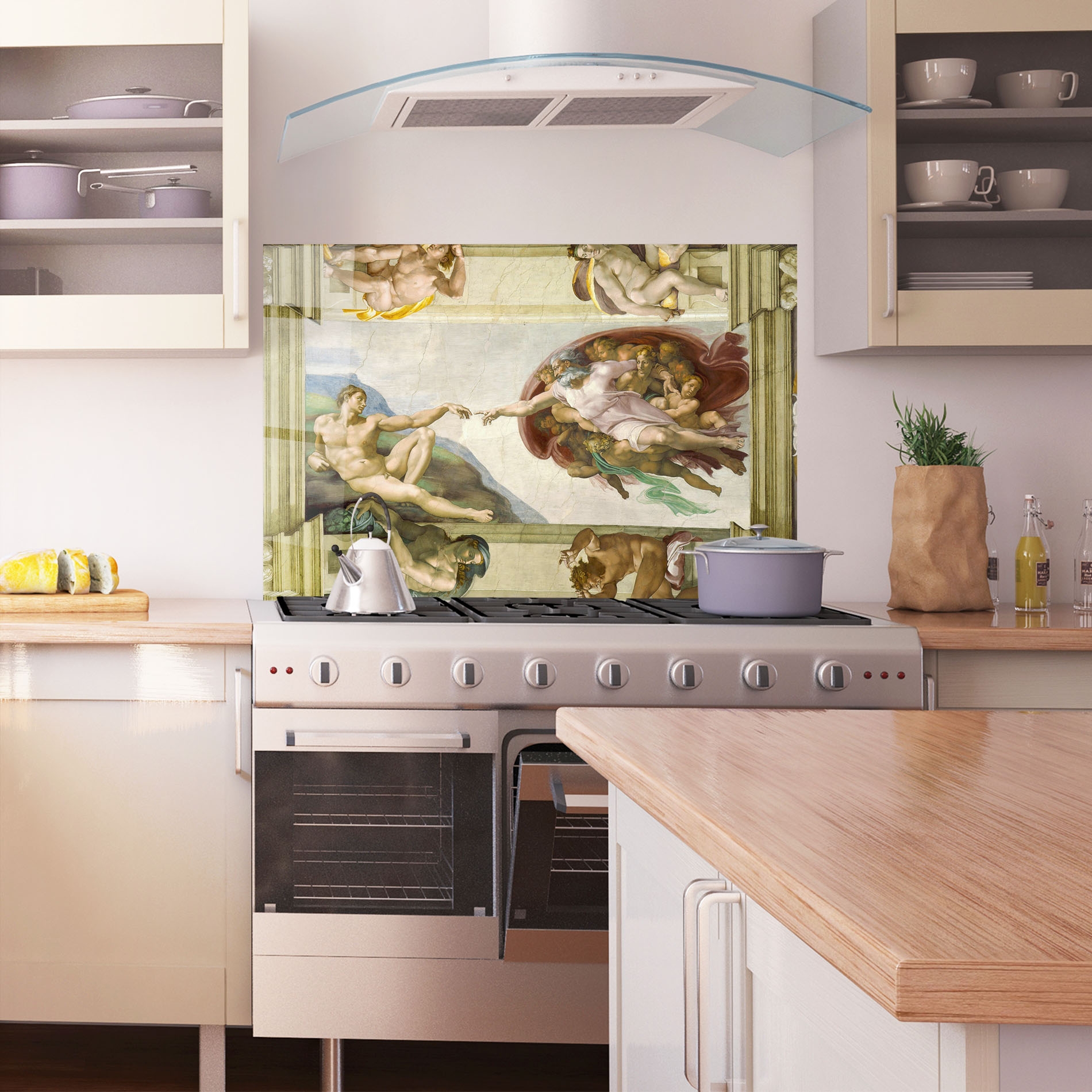 Стъклен Панел Кухня Creacion De Adam