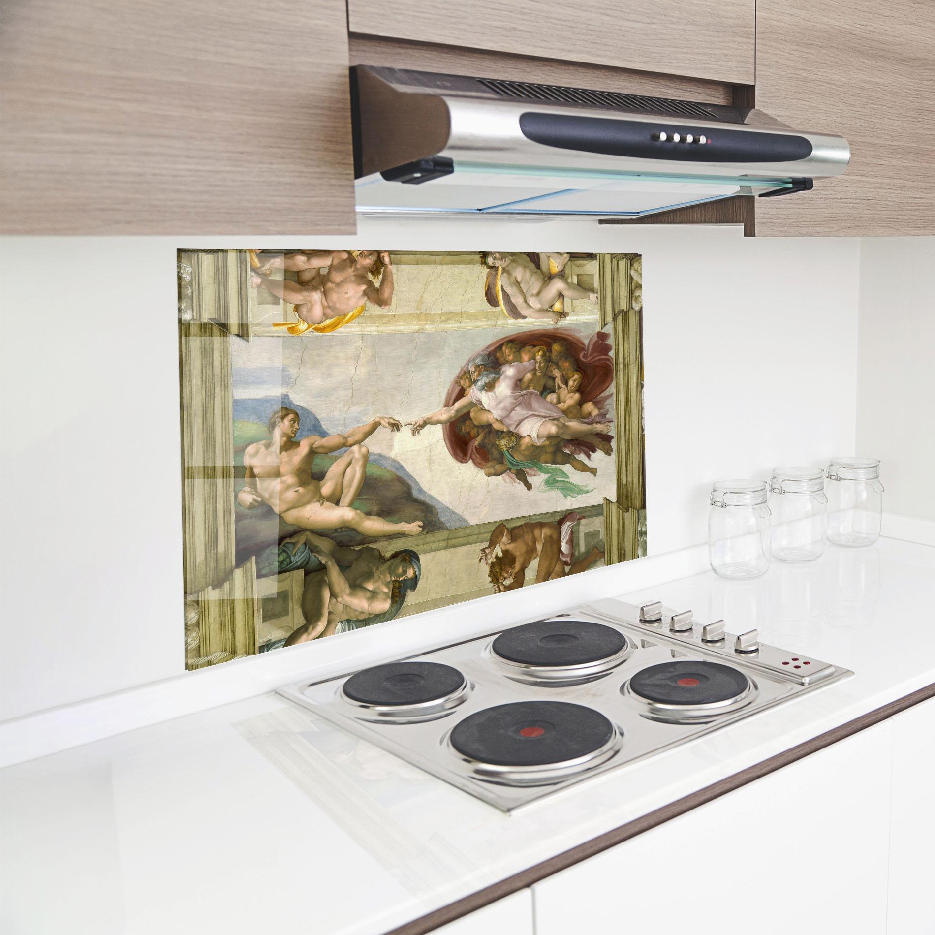 Стъклен панел за кухня Creacion De Adam mockup 8