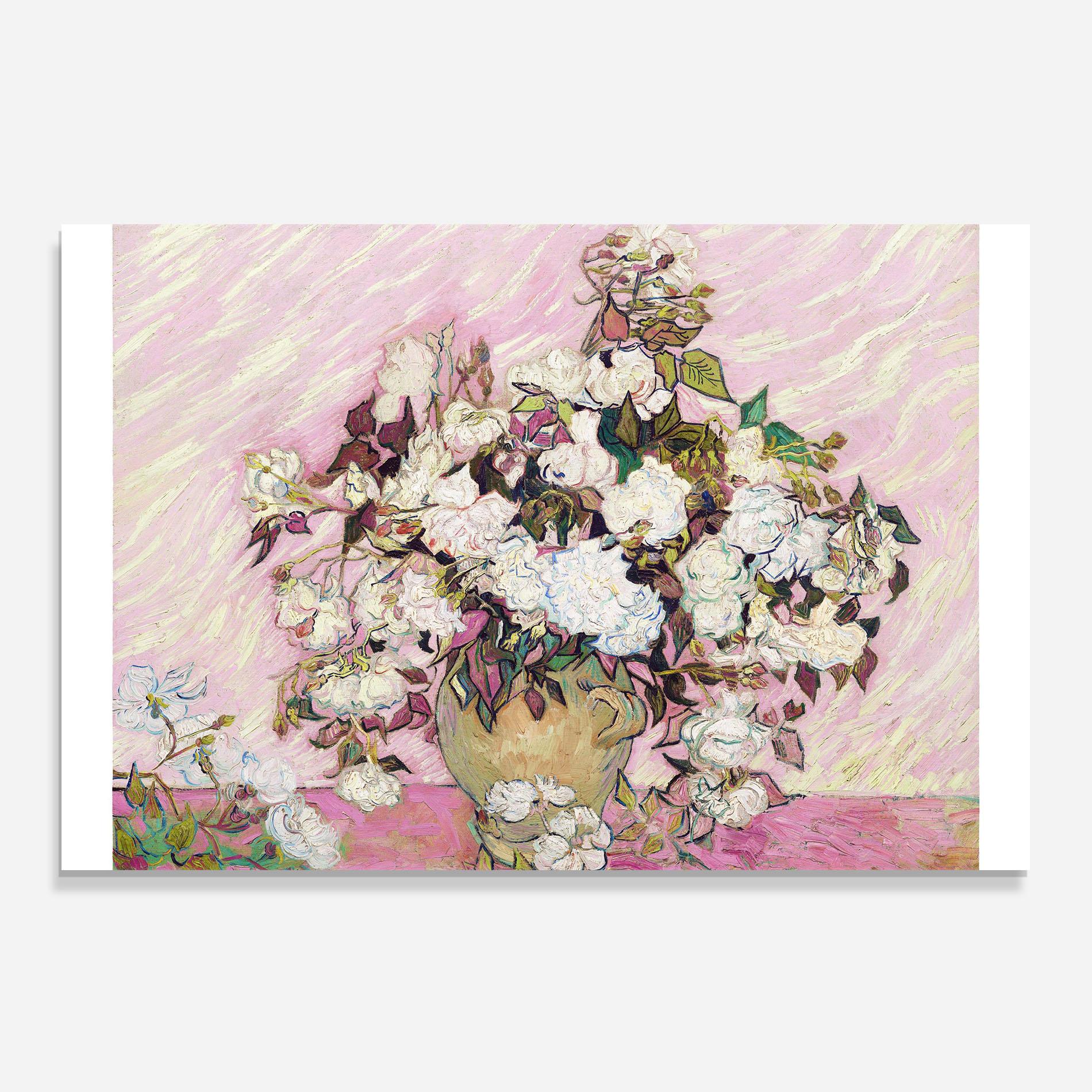 Стъклен панел за кухня Gogh Flower Painting mockup 0