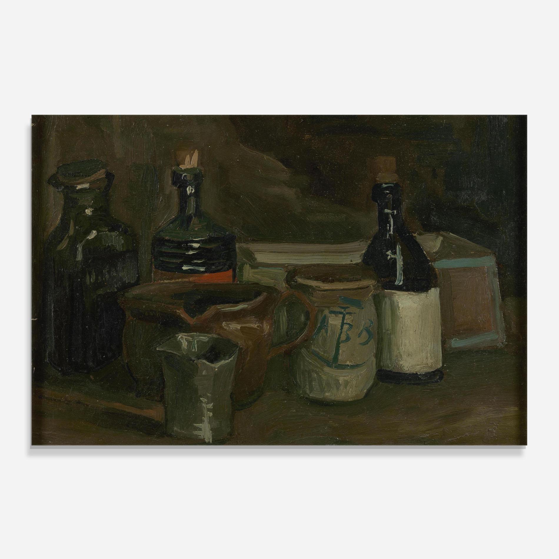 Стъклен панел за кухня Stilleven Met Flessen mockup 0