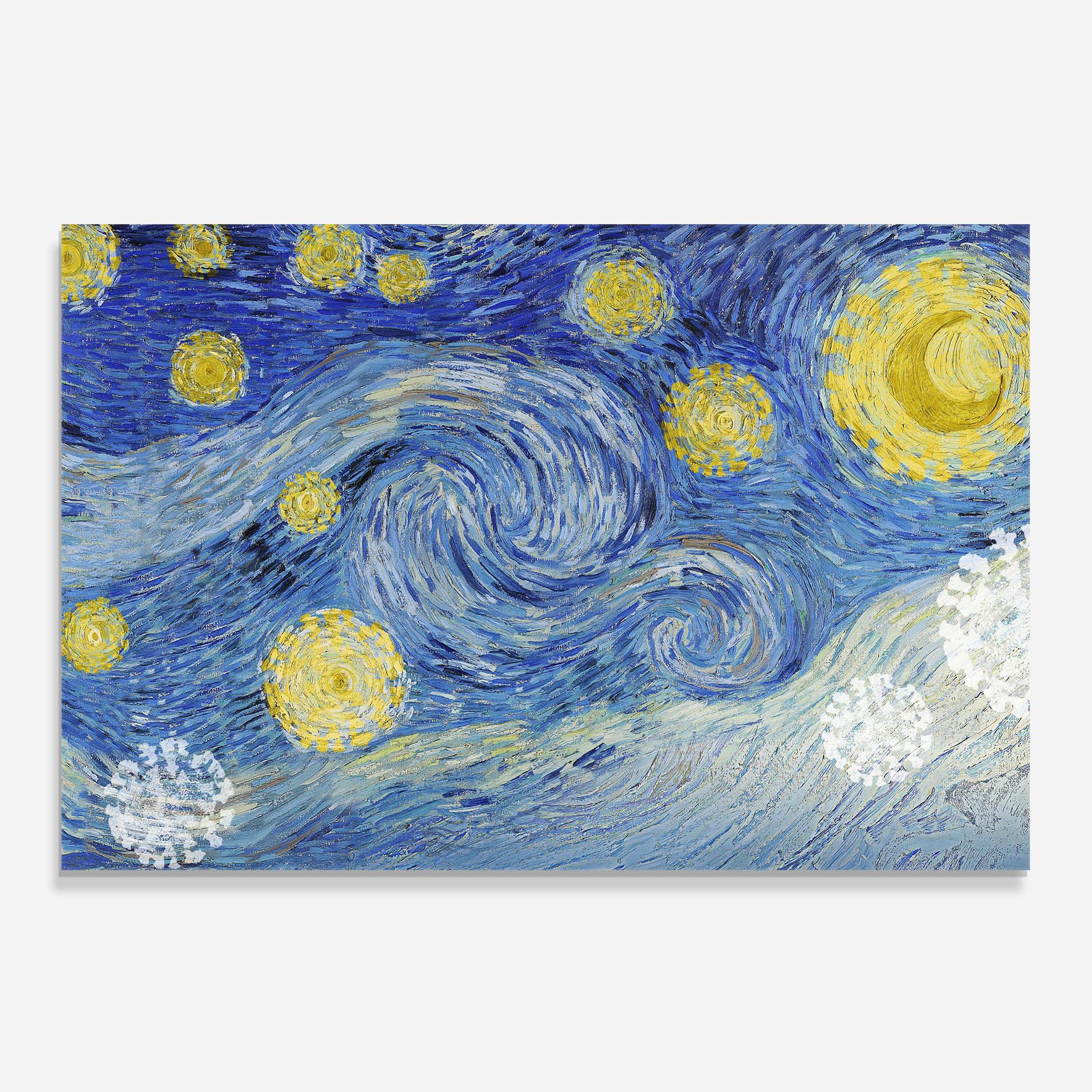 Стъклен панел за кухня Van Gogh Starry Night mockup 0