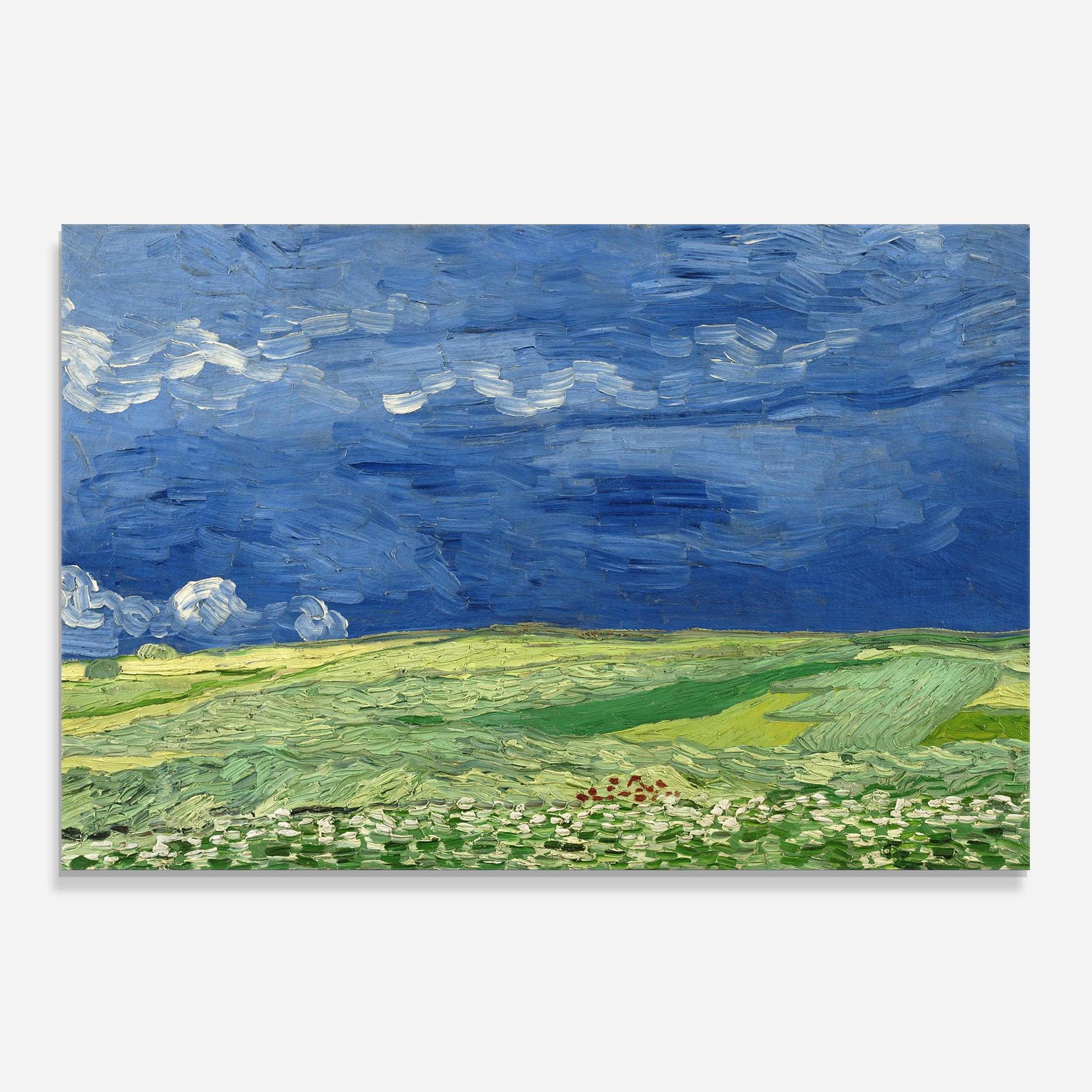 Стъклен панел за кухня Wheatfield Thunderclouds mockup 0