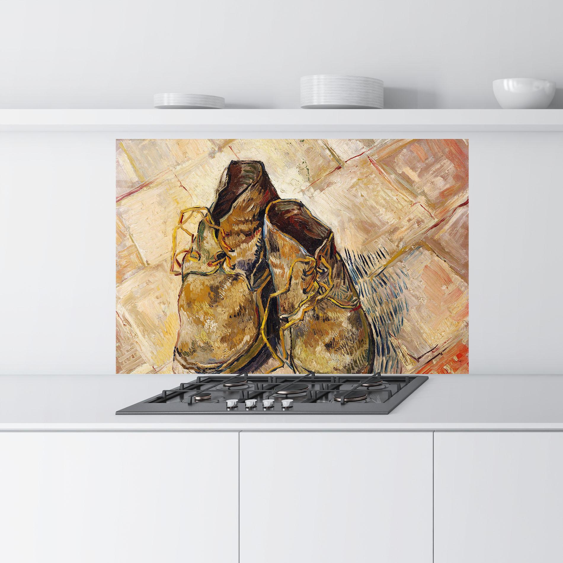 Стъклен панел за кухня Shoes Van Gogh mockup 9