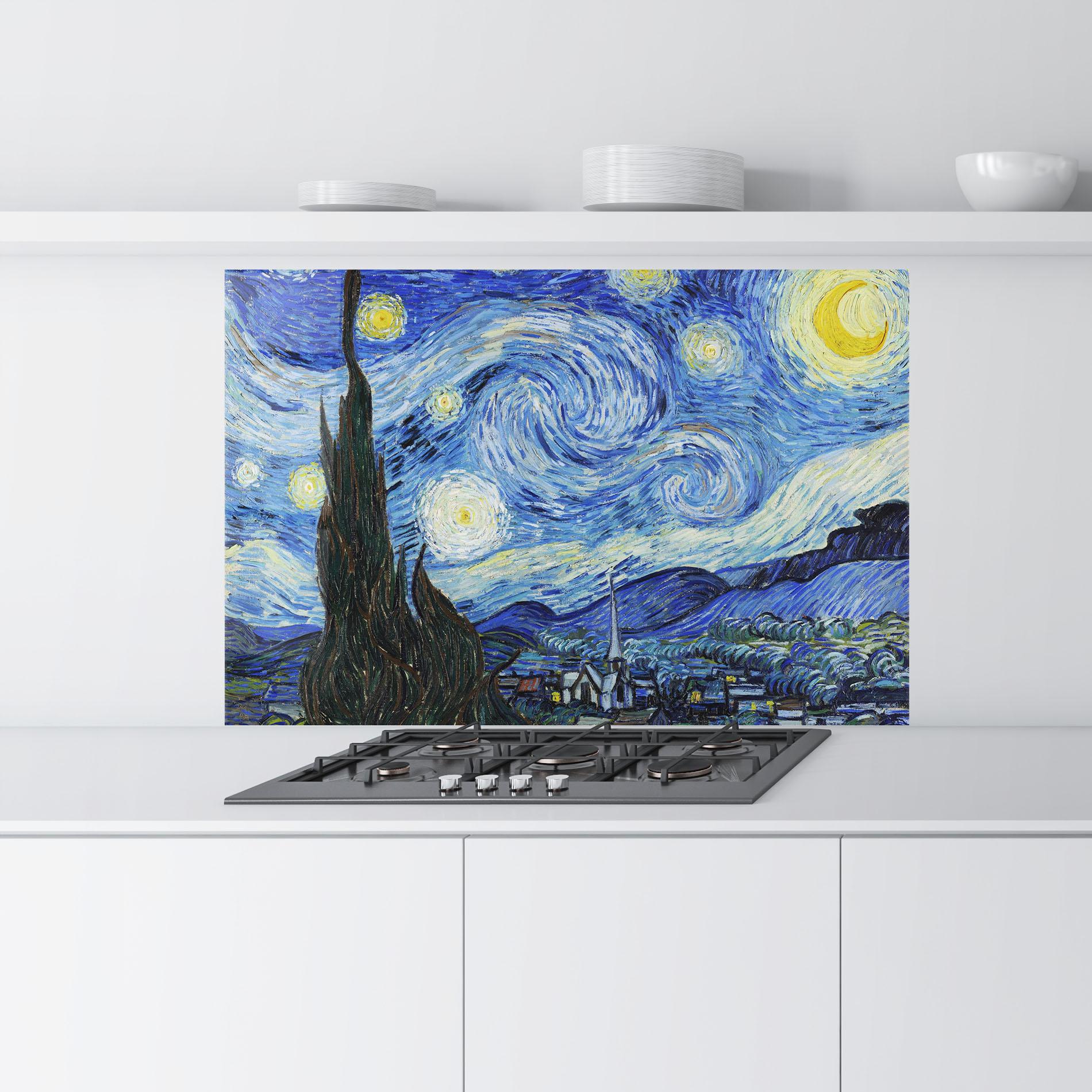 Стъклен панел за кухня The Starry Night mockup 9