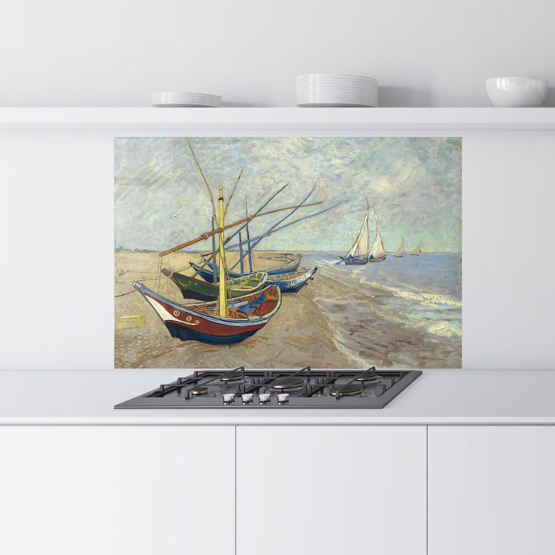 Стъклен панел за кухня Vissersboten Les Saintes Maries mockup 9