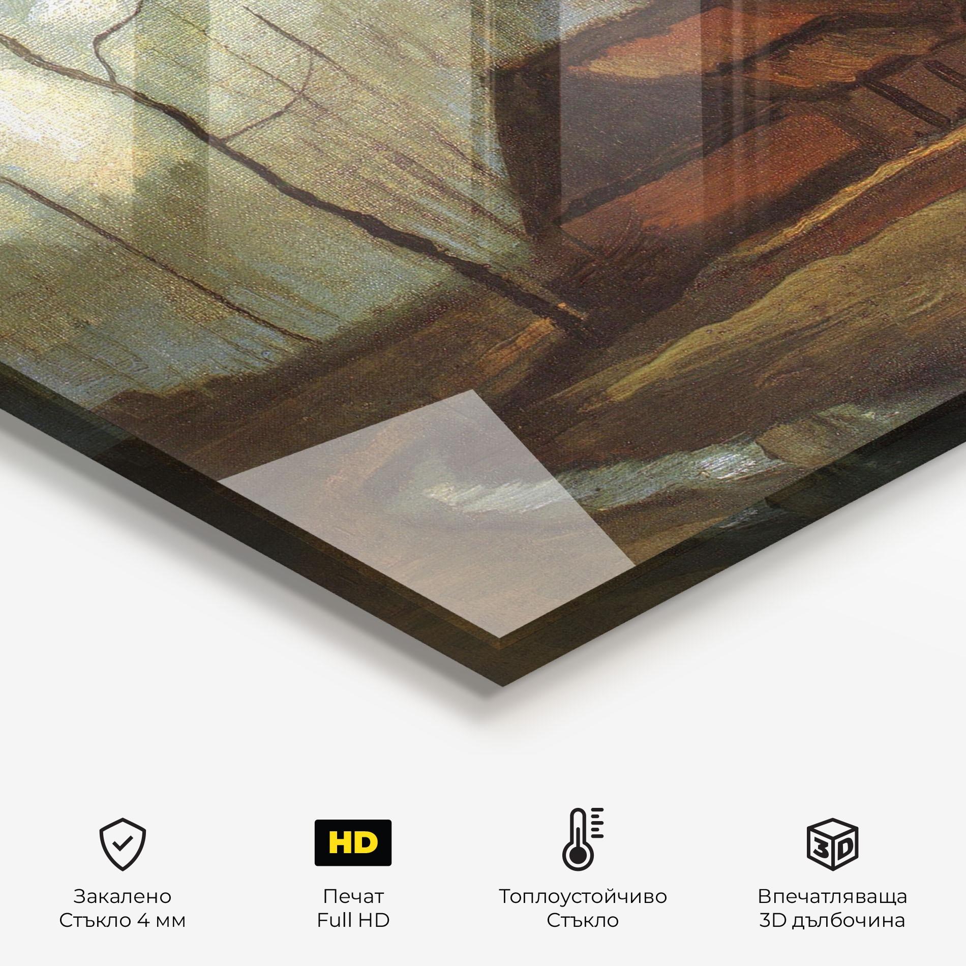 Стъклен панел за кухня Farmhouses Among Trees mockup 2