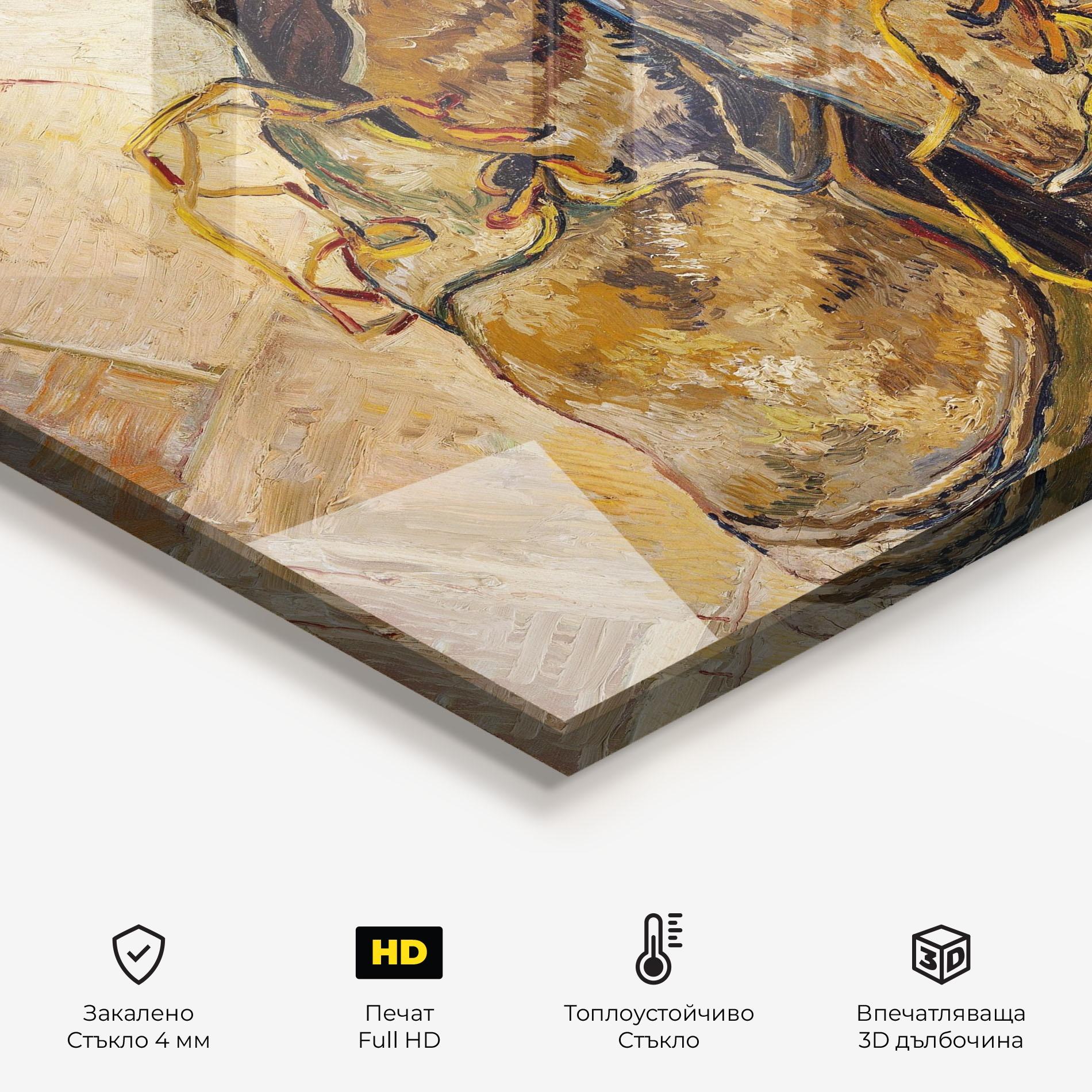 Стъклен панел за кухня Shoes Van Gogh mockup 2