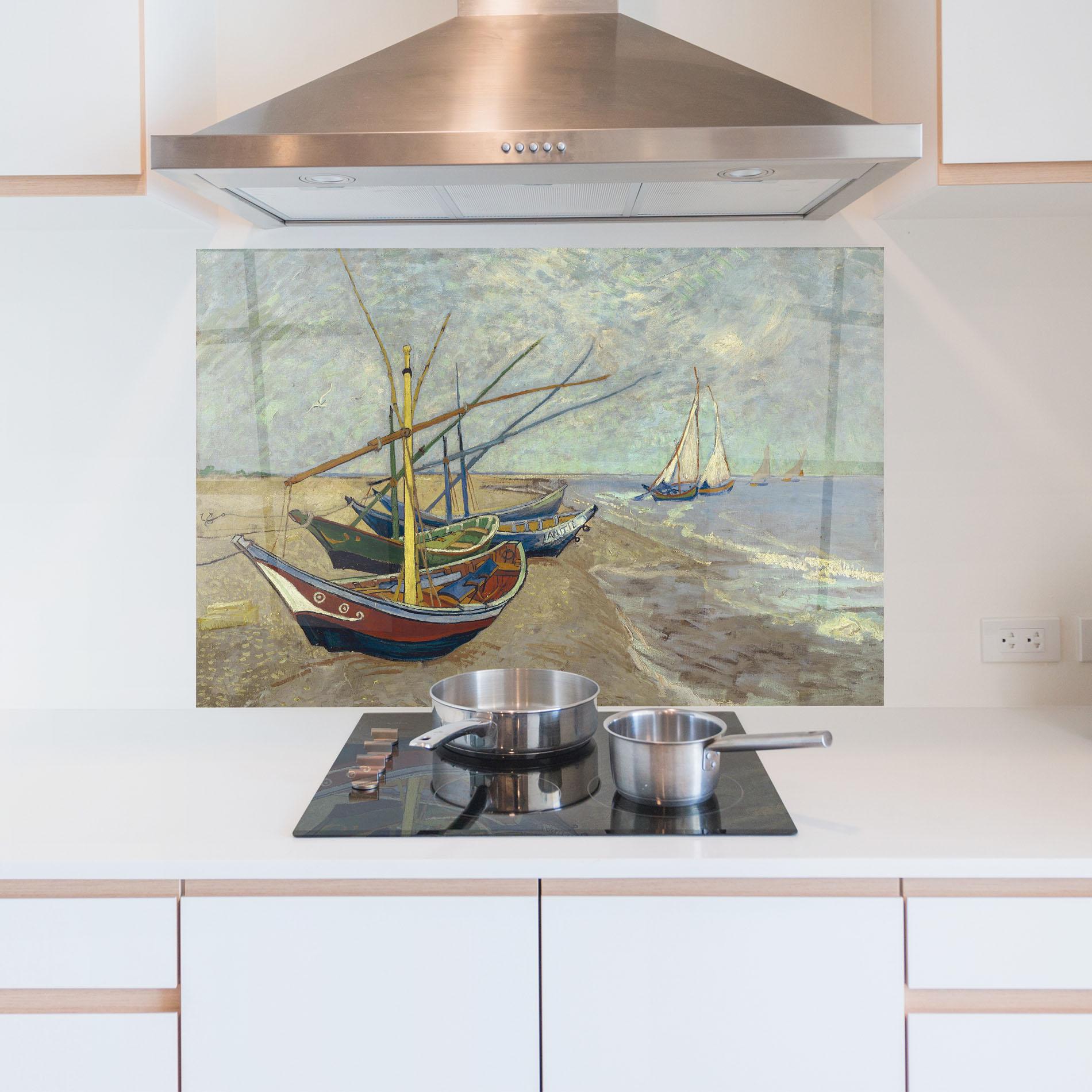 Стъклен панел за кухня Vissersboten Les Saintes Maries mockup 5