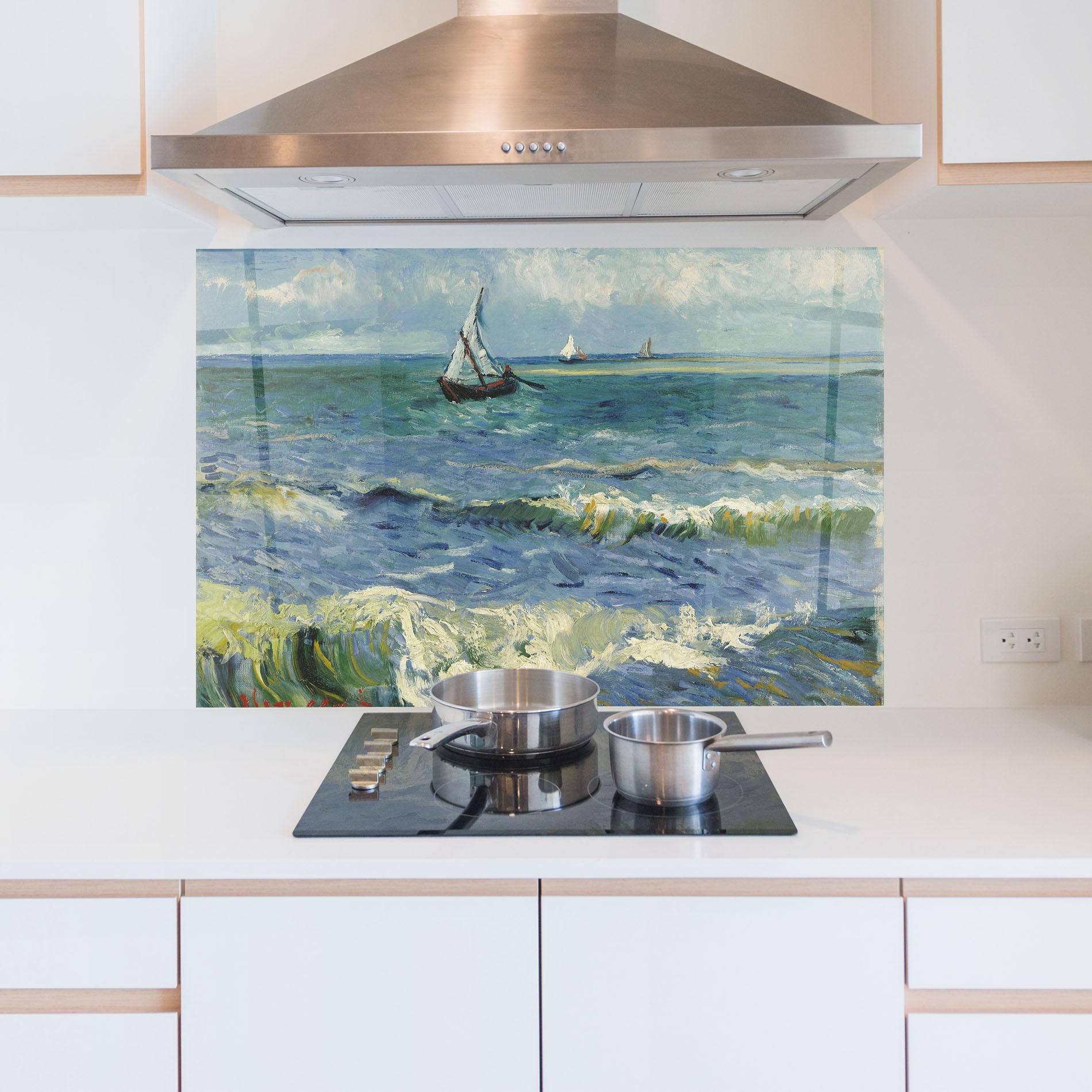 Стъклен панел за кухня Zeegezicht Saintes Maries mockup 5