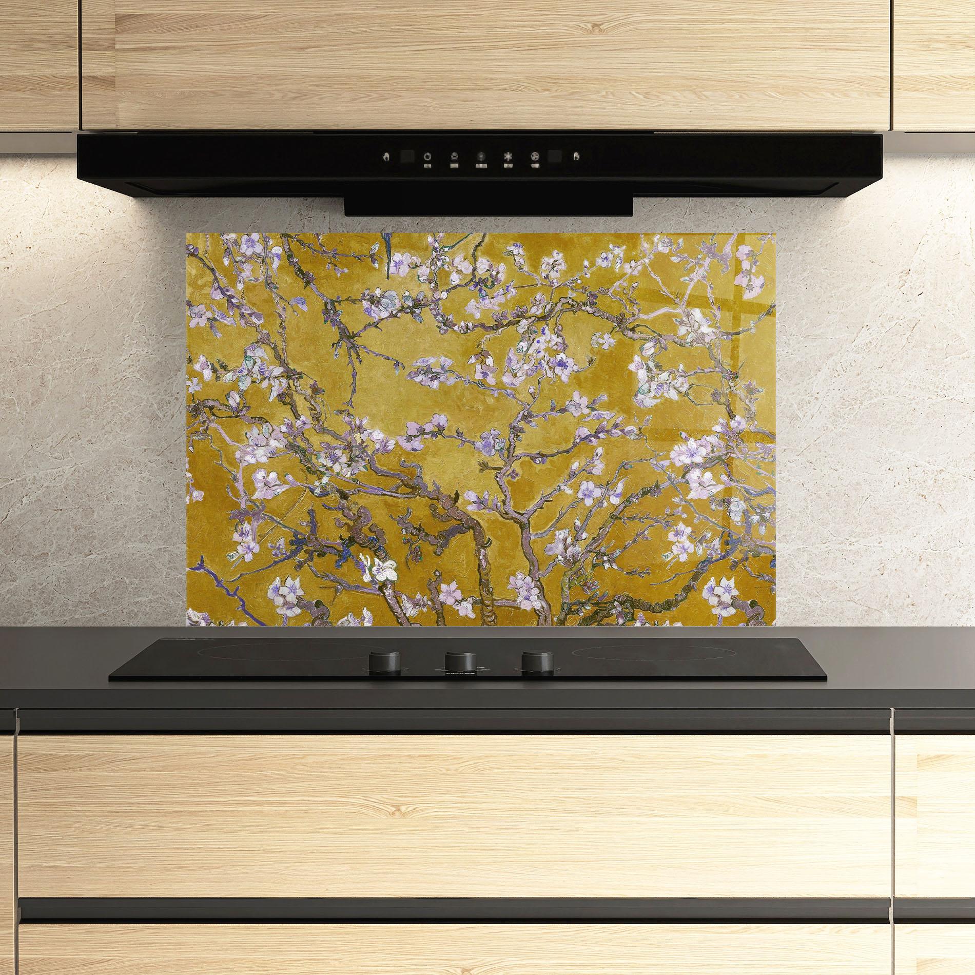 Стъклен панел за кухня Almond Blossom mockup 3