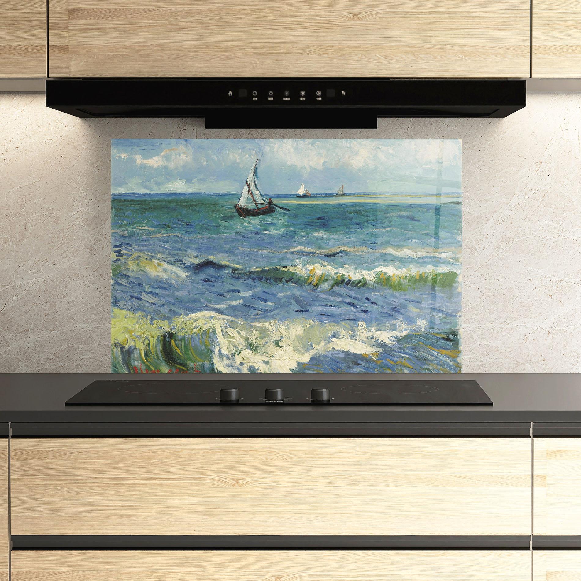 Стъклен панел за кухня Zeegezicht Saintes Maries mockup 3